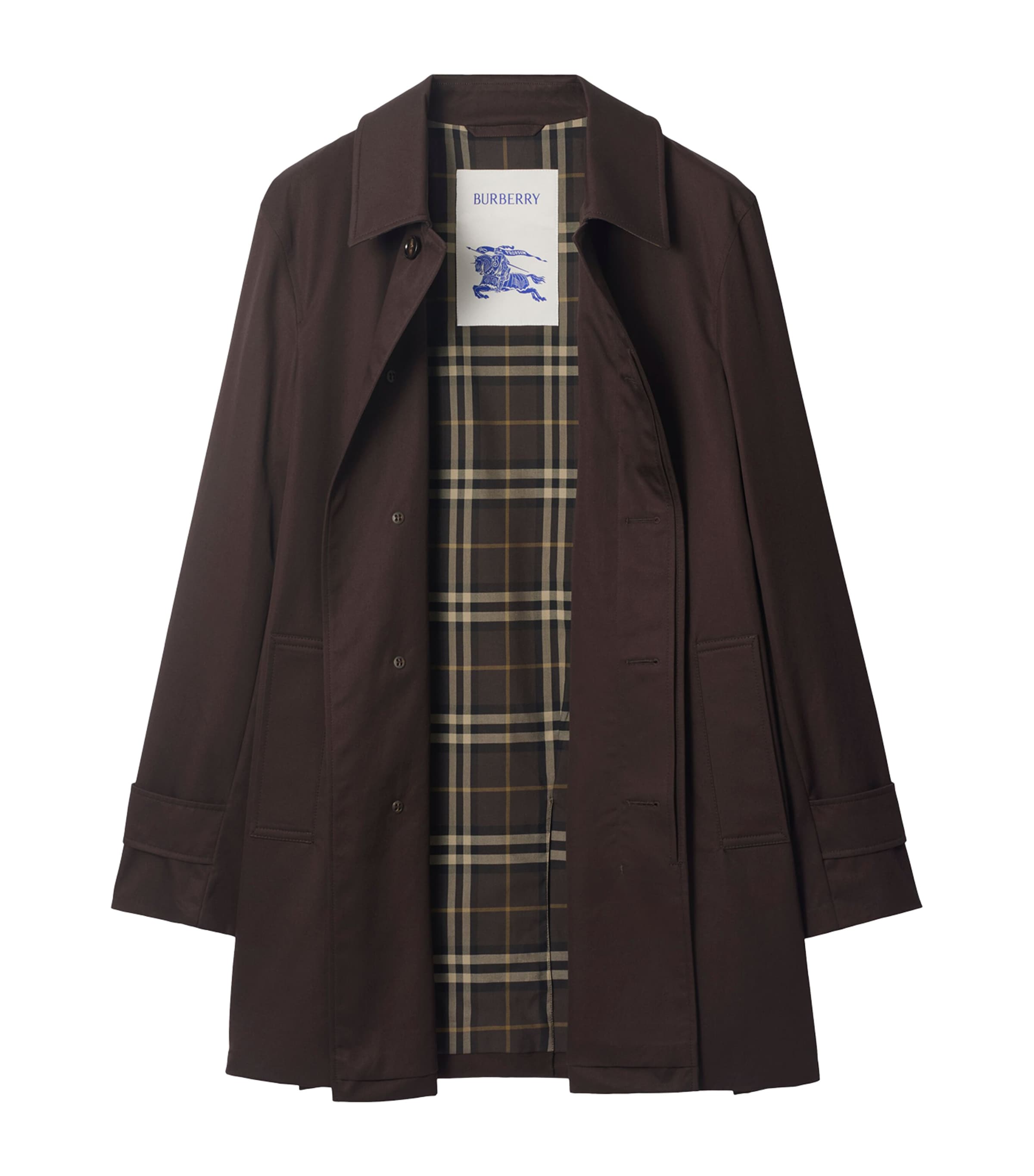 Cotton Gabardine Short Car Coat CLOVE BROWN Image 4