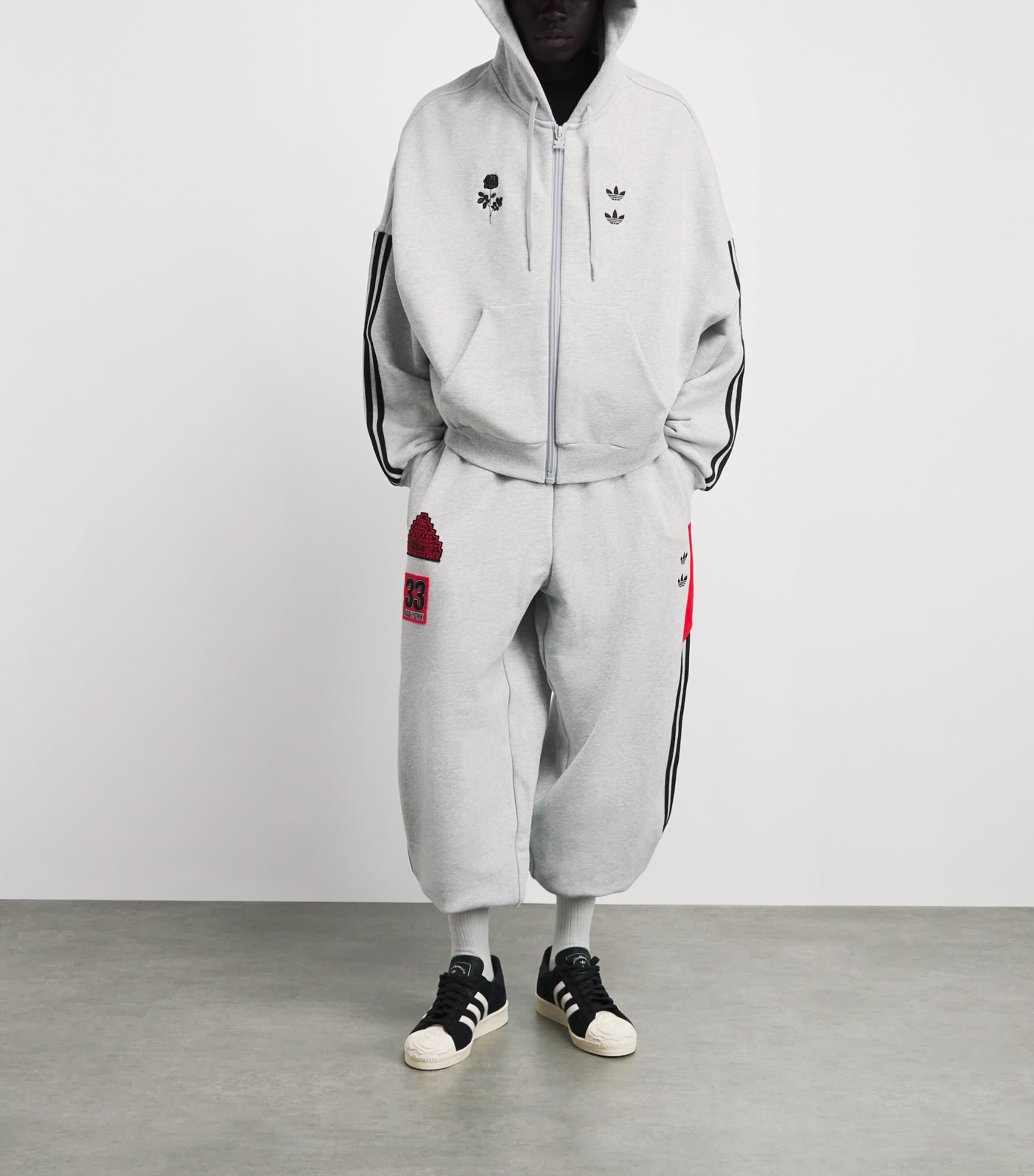 Willy Chavarria Mens x adidas Originals Track Logo Hoodie Black/white Image 2