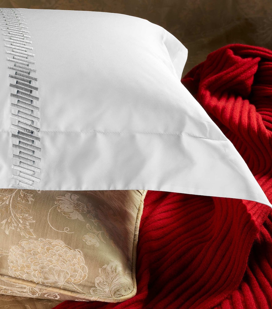 Cotton Sateen Seljuk Oxford Pillowcase Pair (50cm x 75cm) GREY / CELADON Image 2