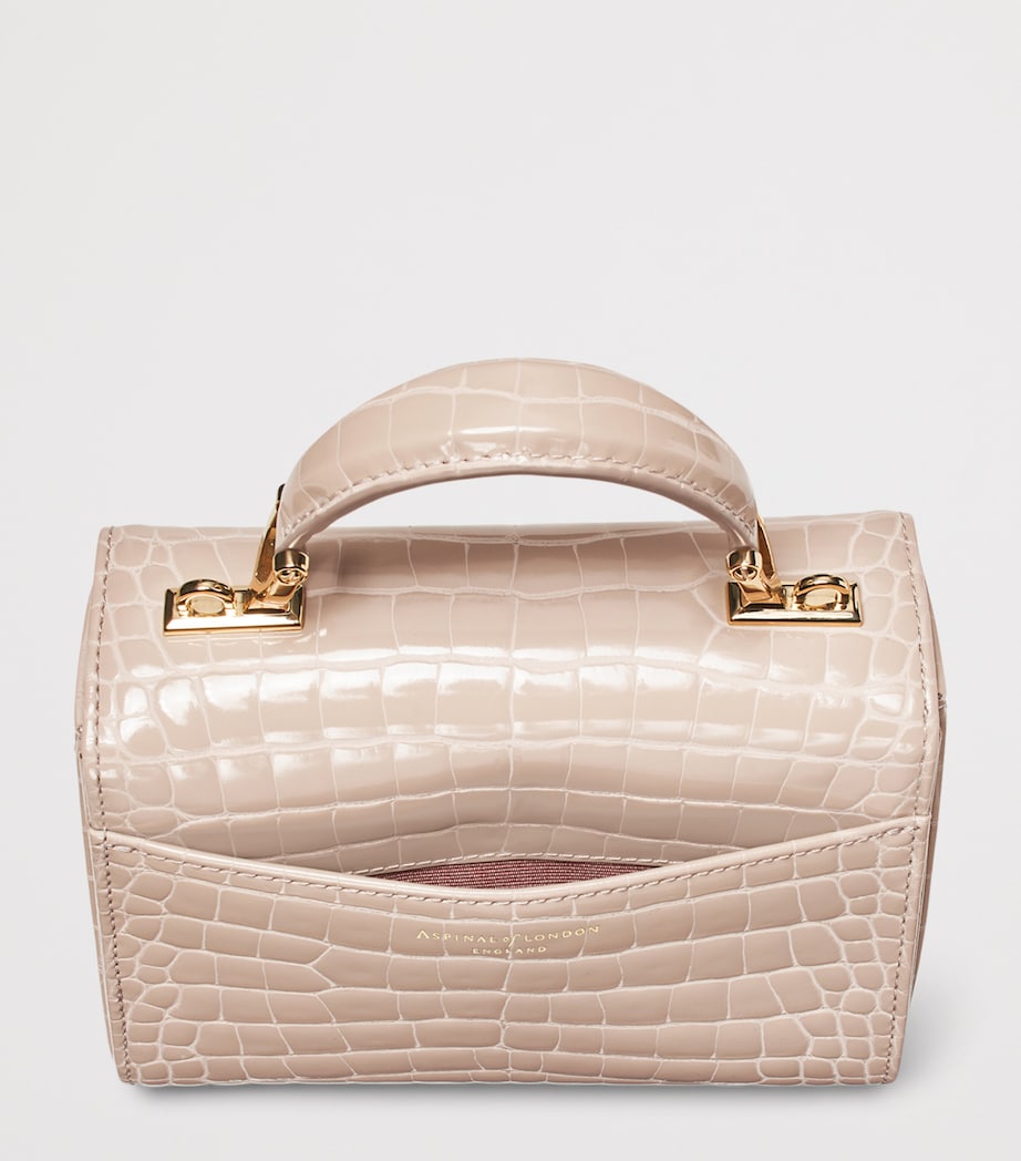Aspinal Of London Mini Leather Mayfair Top-Handle Bag Taupe Image 4