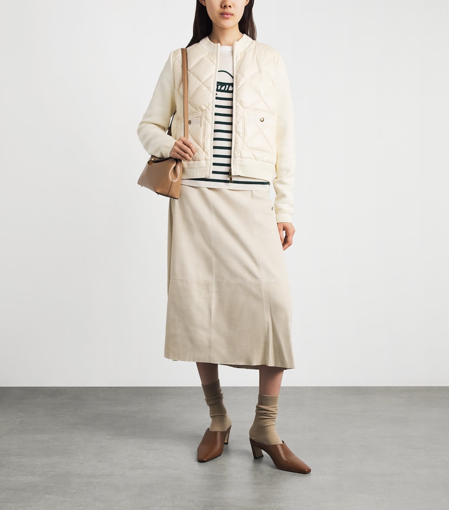 Moncler Womens Cotton Quilted Hybrid Jacket Image 2