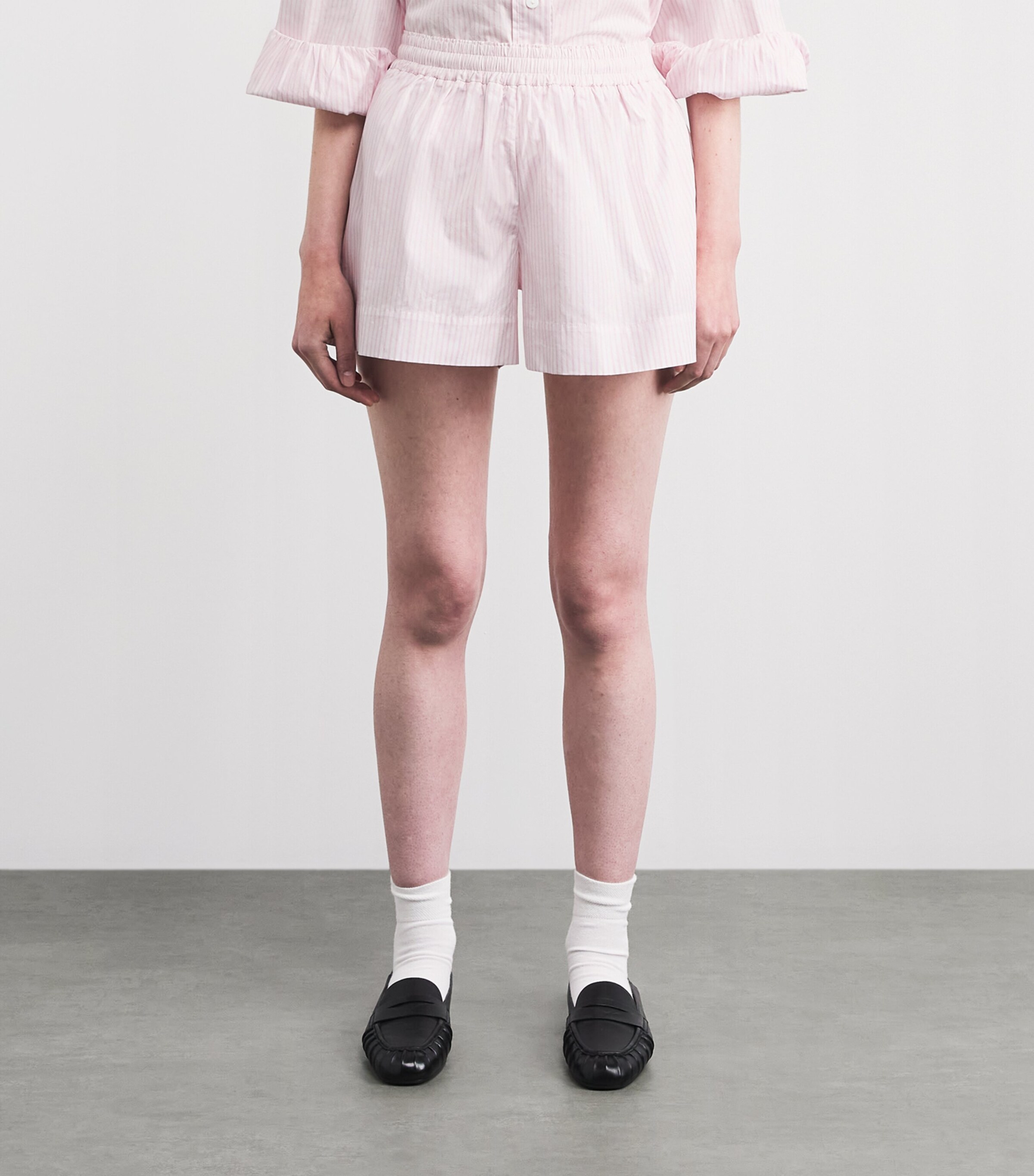 Suzie Kondi Womens Cotton Stripe Shkip Shorts Blush Stripe Image 4
