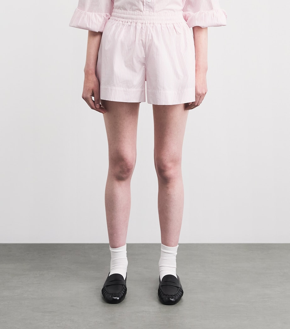 Suzie Kondi Womens Cotton Stripe Shkip Shorts Blush Stripe Image 4