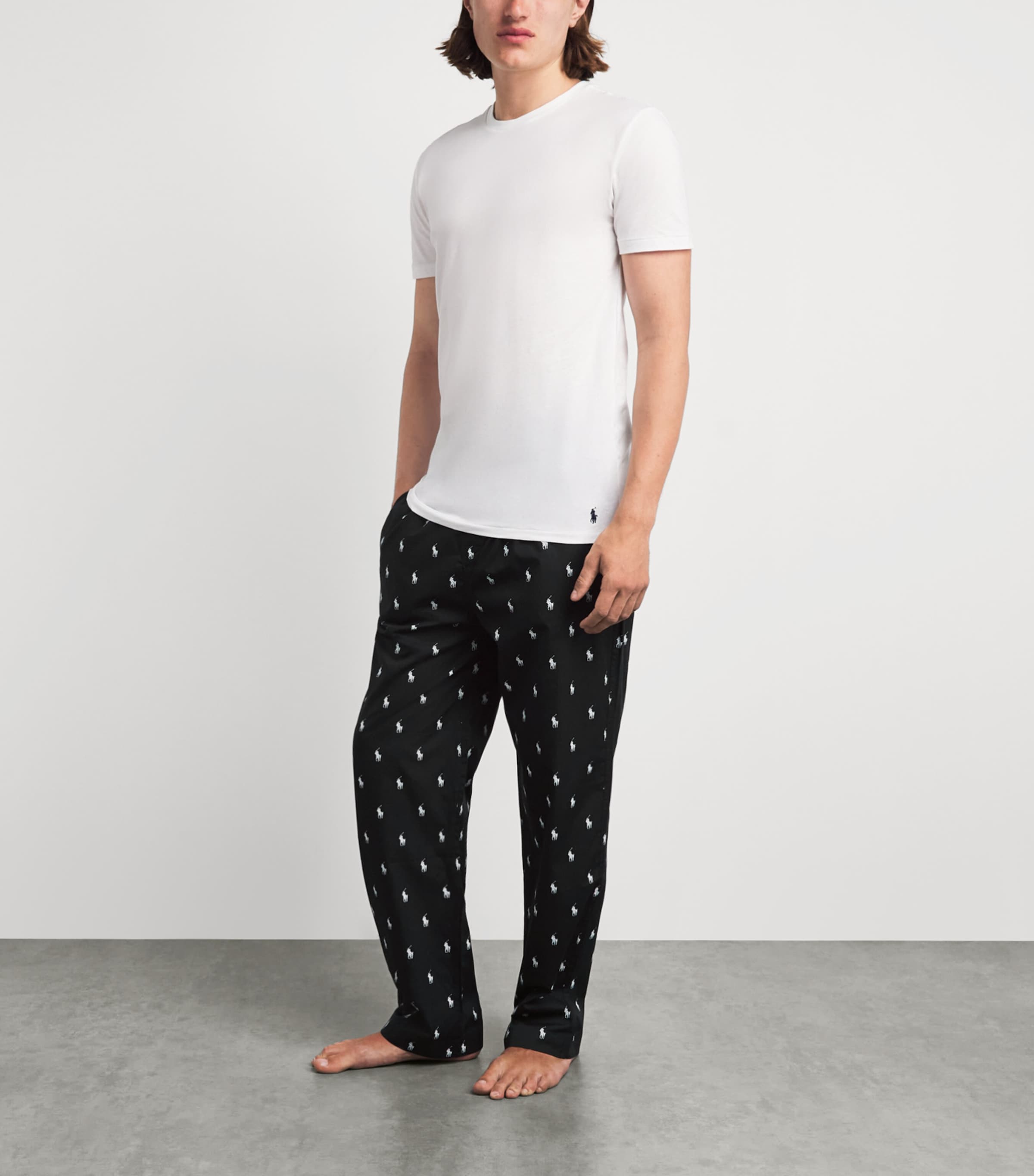 Polo Ralph Lauren Mens Cotton Polo Pony Pyjama Bottoms Polo Black Aopp Image 2