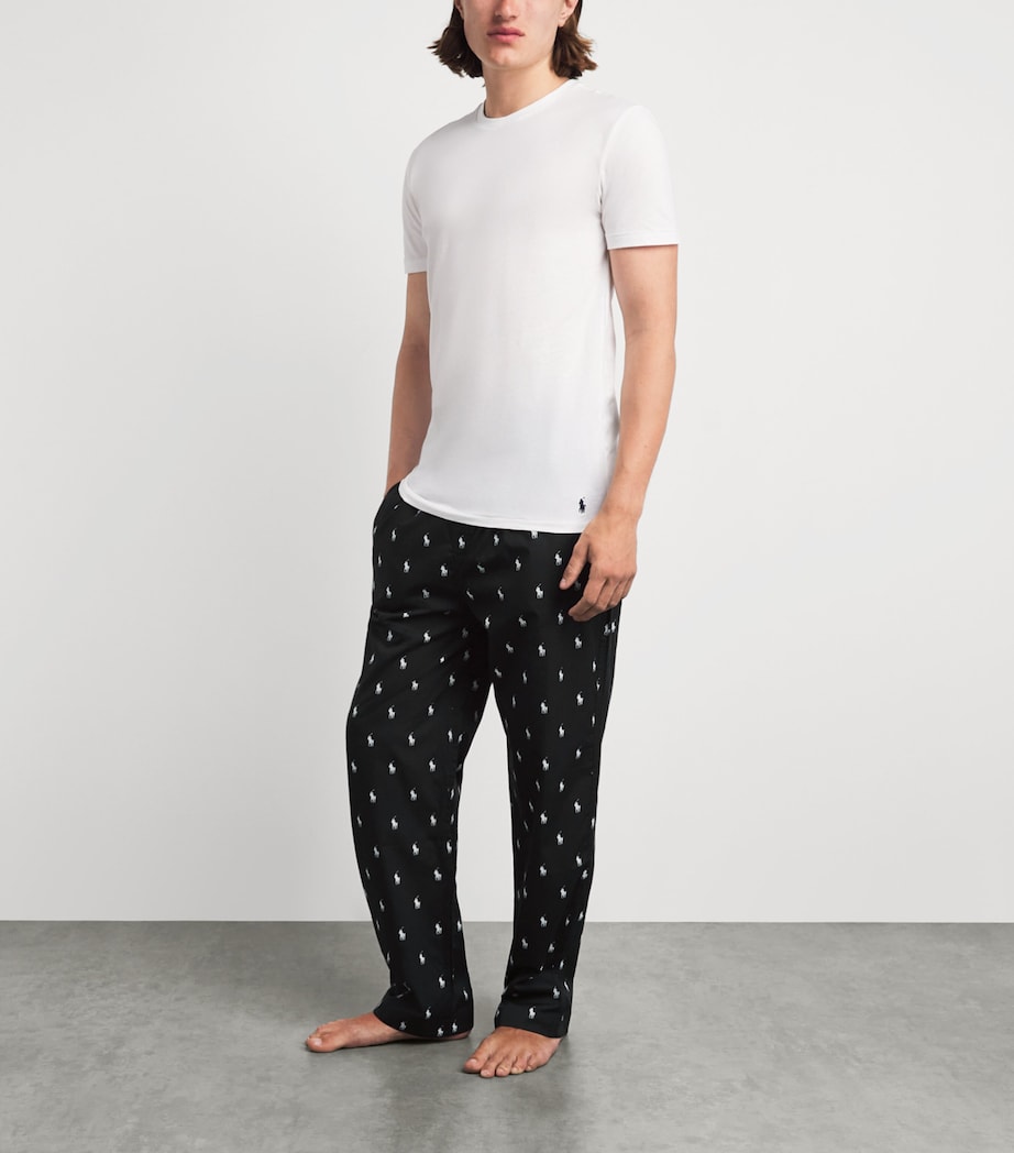 Polo Ralph Lauren Mens Cotton Polo Pony Pyjama Bottoms Polo Black Aopp Image 2