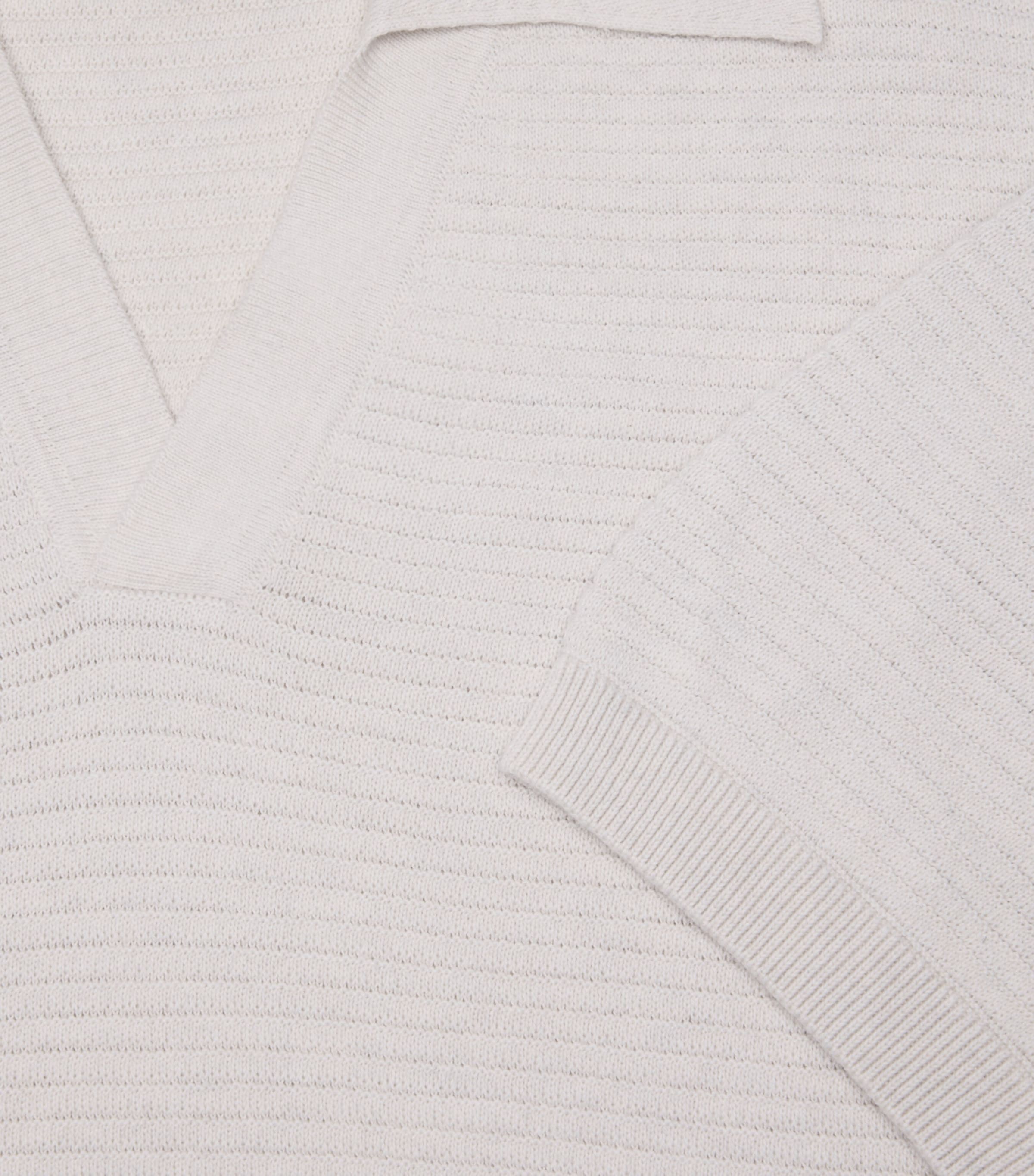 A.P.C. Mens Cotton Open-Collar Polo Shirt Paa Heathered Ecru Image 2