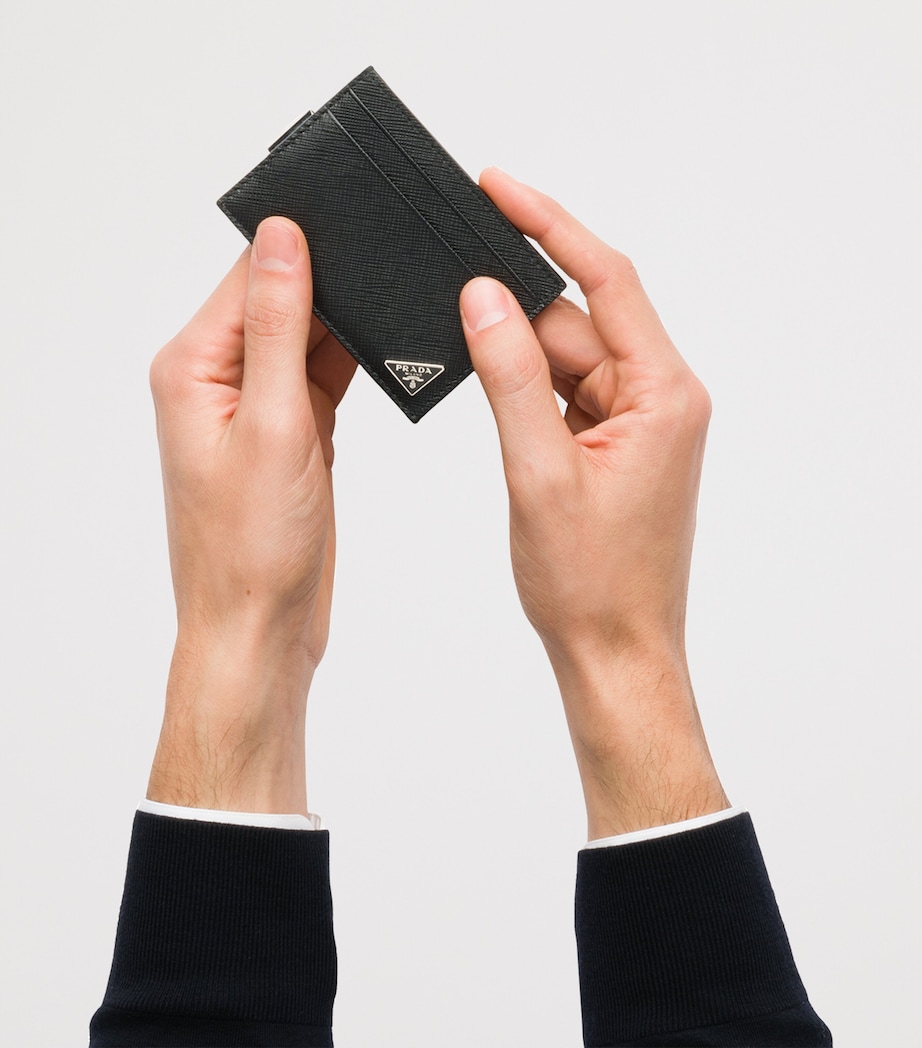 Saffiano Leather Triangle Money Clip Card Holder F0002 Image 3