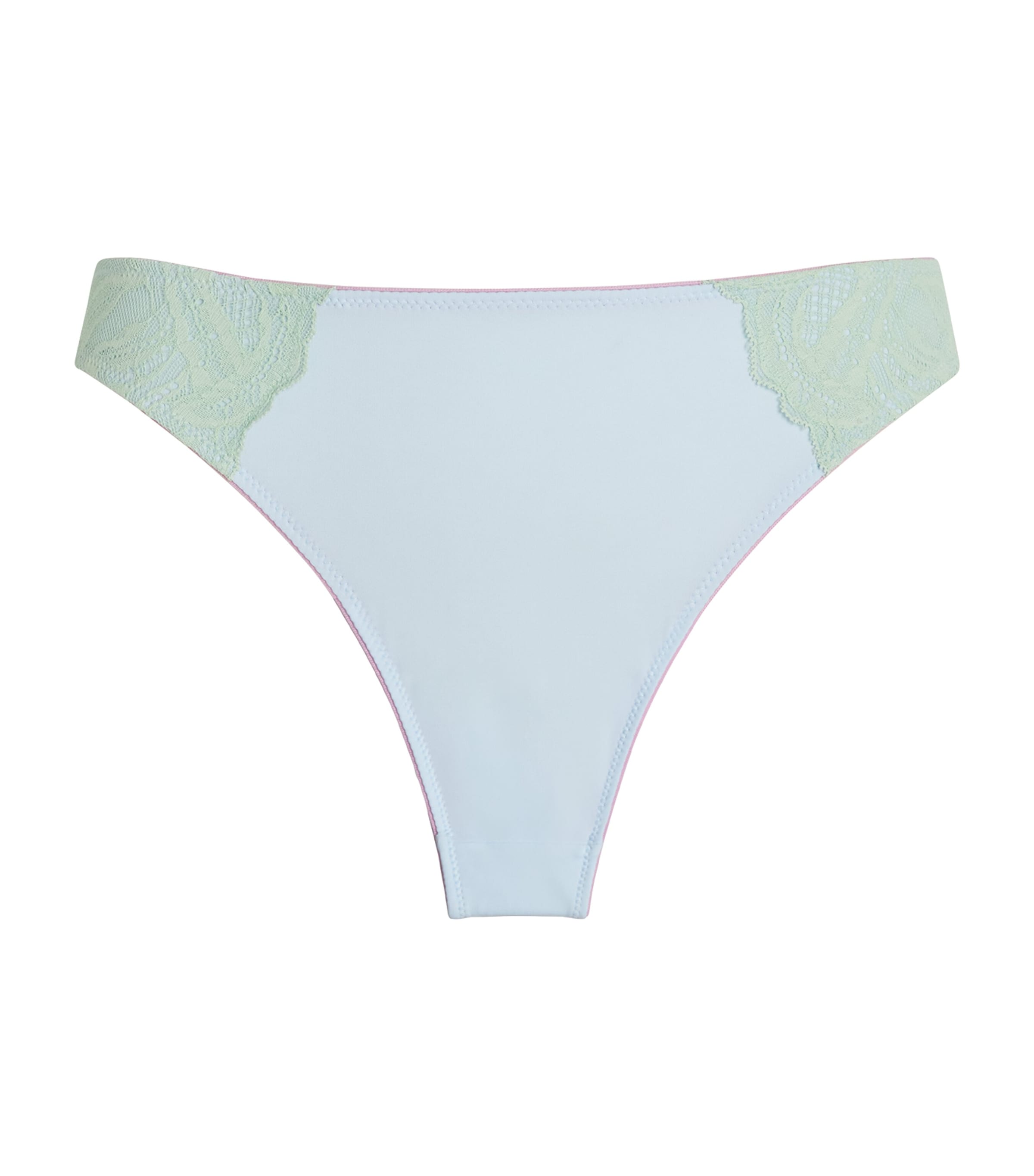 Dora Larsen Lace-trim Joey Briefs In Blue