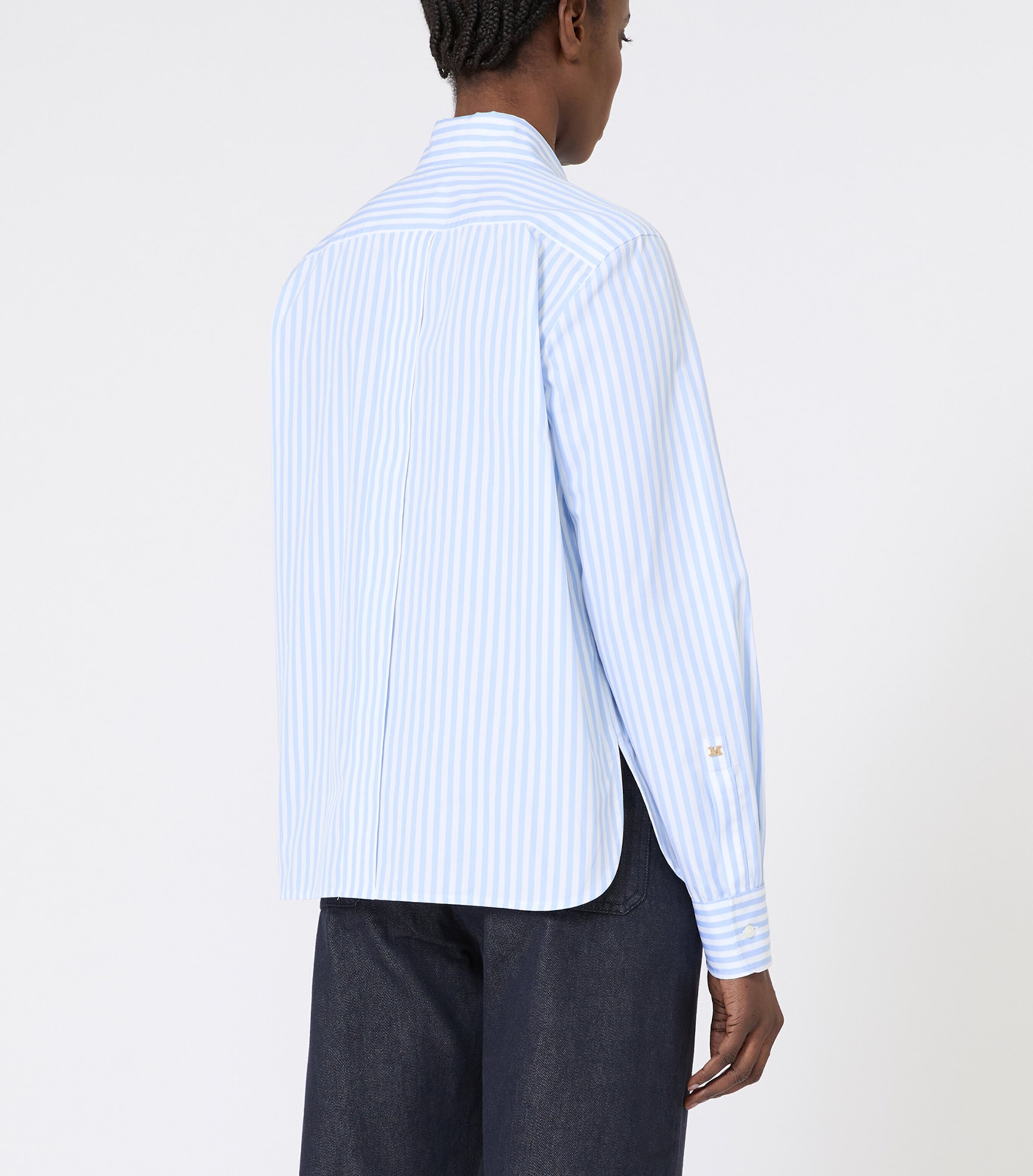 Cotton Stripe Shirt LIGHT BLUE Image 3
