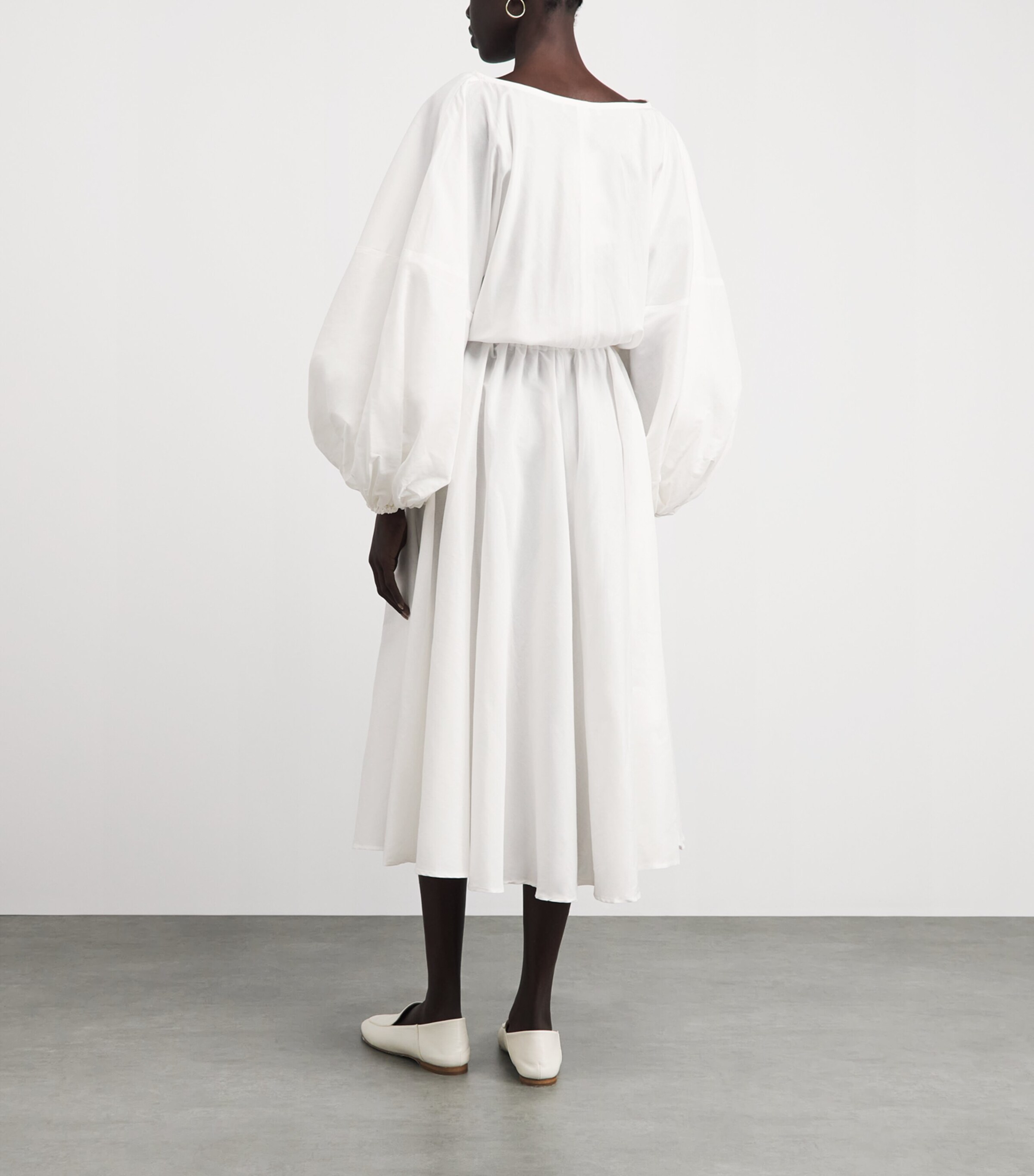 Palmer//Harding Womens Sonnet Midi Dress White Linen Blend Image 4