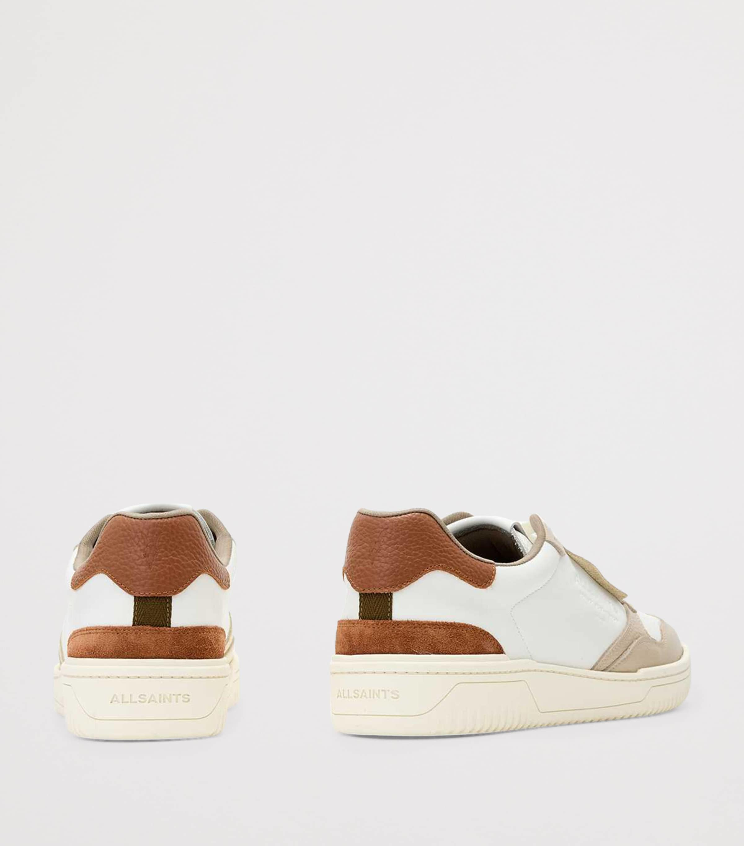 AllSaints Leather-Suede Regan Sneakers White/yellow/brown Image 3
