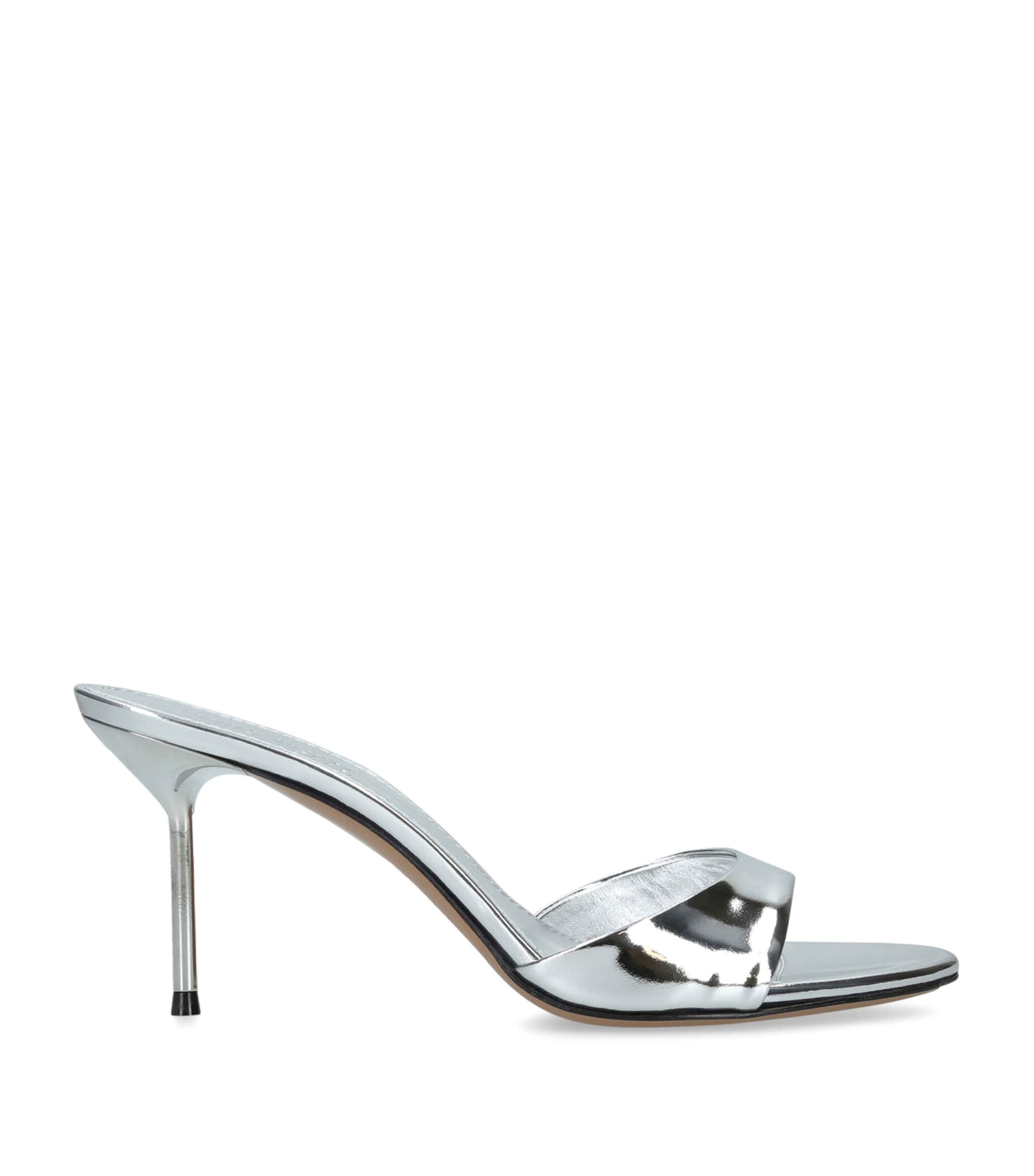 Paris Texas Patent Leather Lidia Mules 70 In Silver