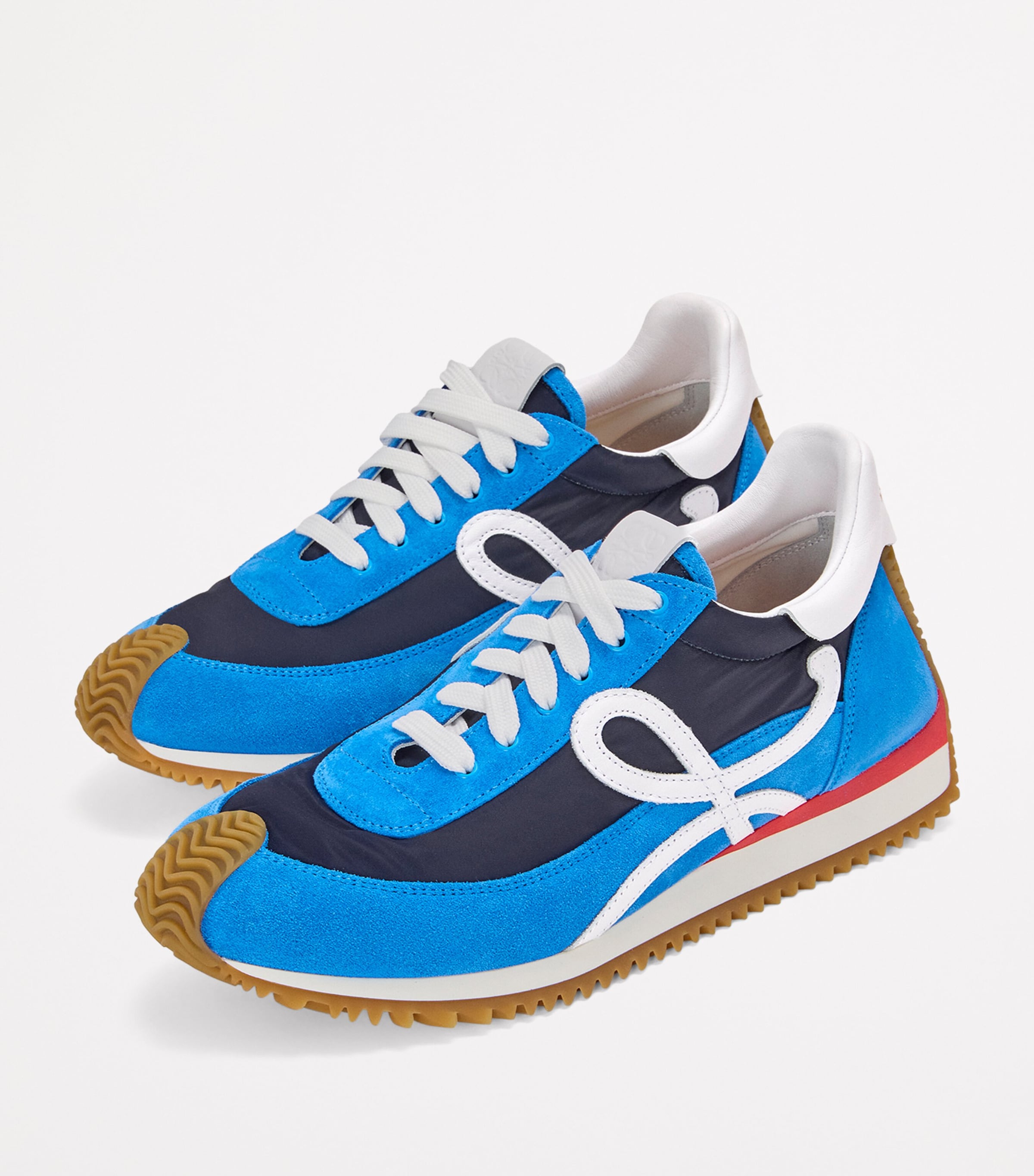 Calfskin Flow Runner Sneakers NAVY/WHITE/RED Image 2