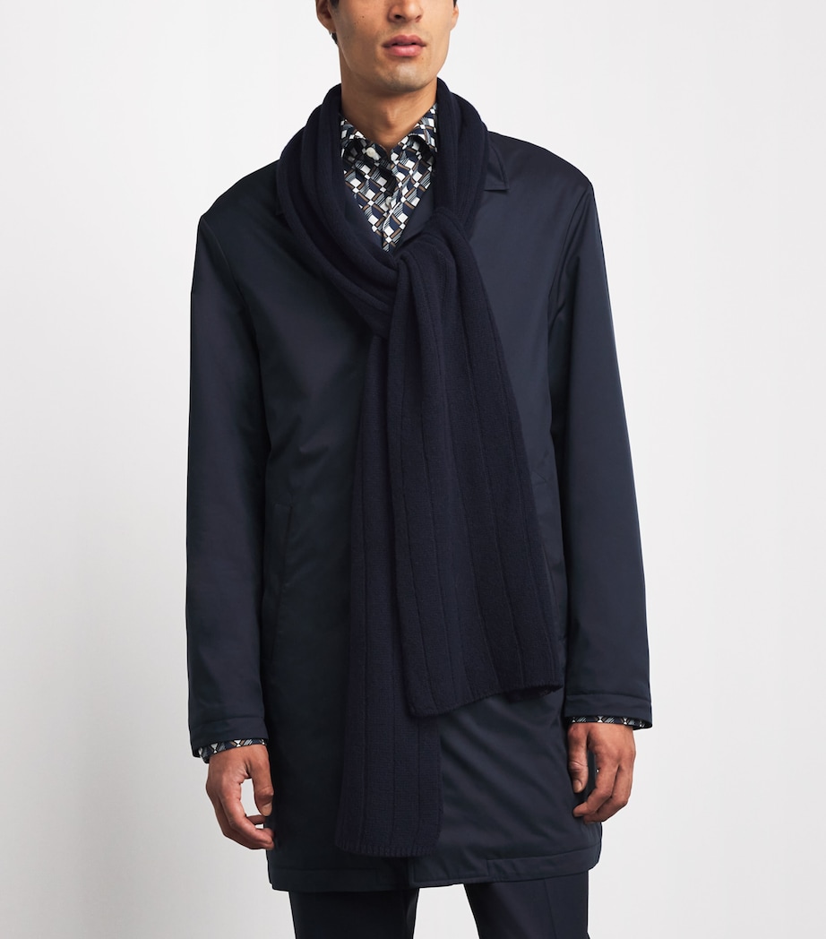 Paul & Shark Ribbed Scarf Blue Image 2
