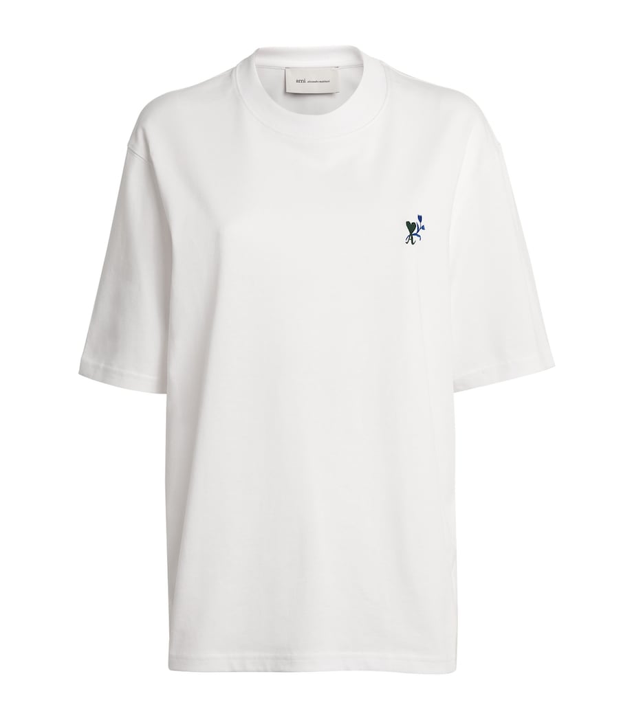 AMI Paris Womens Ami de Coeur Tulip T-Shirt Blanc Image 1