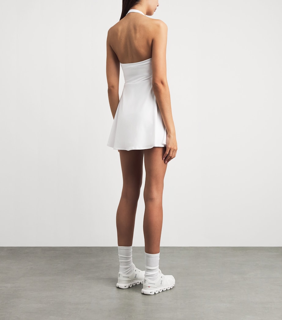 VUORI Womens Halterneck Tiebreak Mini Dress White Image 4