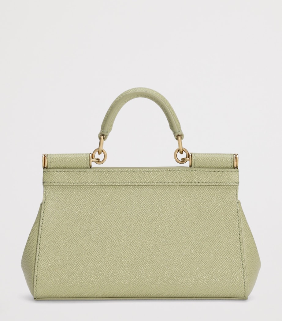 Small Leather Sicily Top-Handle Bag 80527-SAGE GREE Image 3