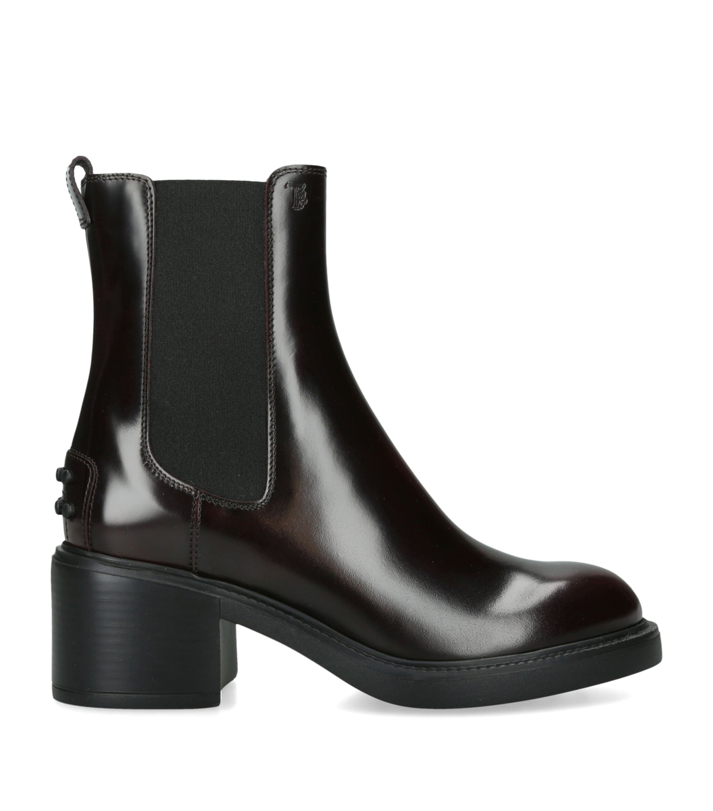 Tod's Calfskin Chelsea Boots 55 Wine Image 1