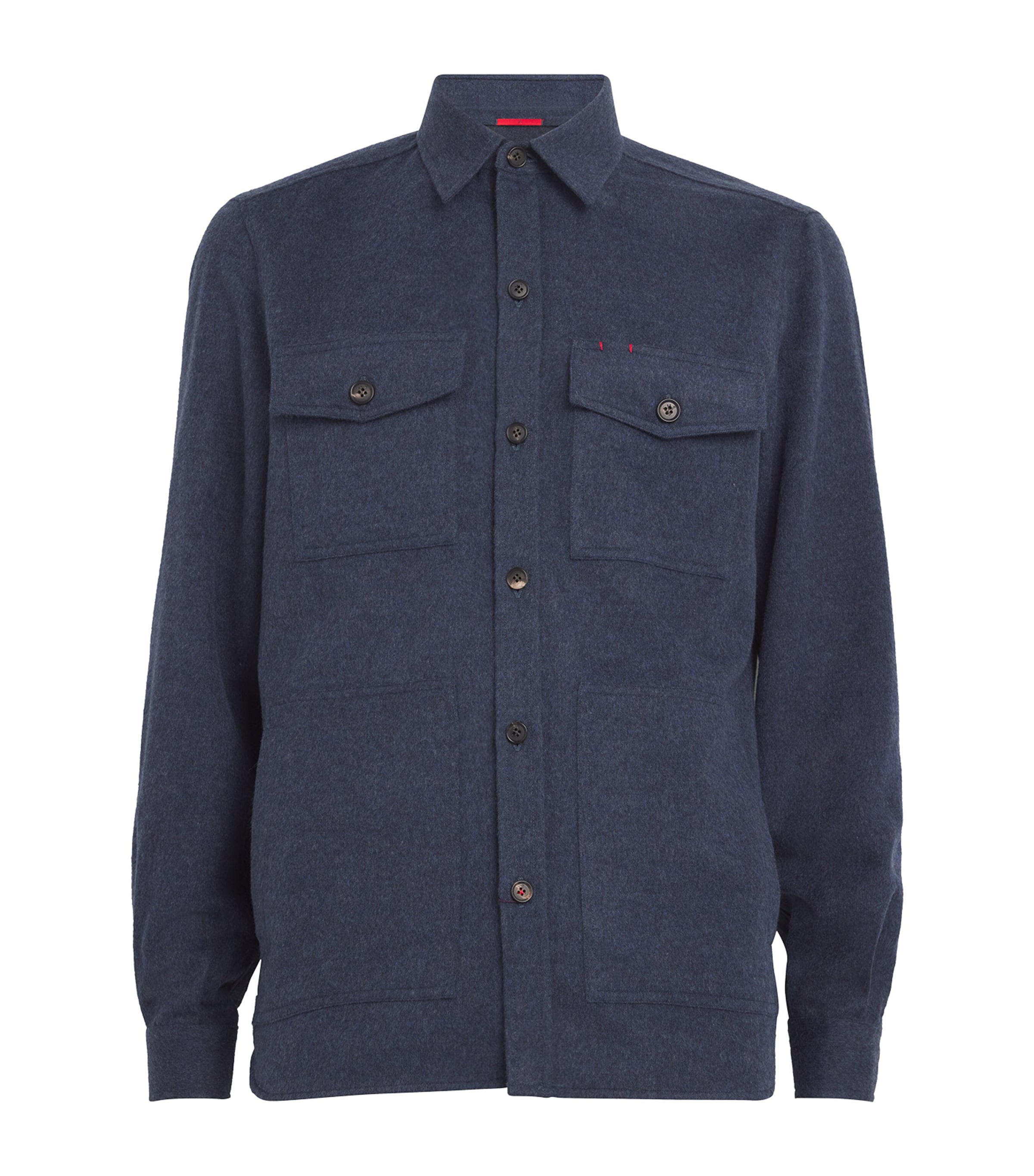 Isaia Cashmere-blend Overshirt In Blue