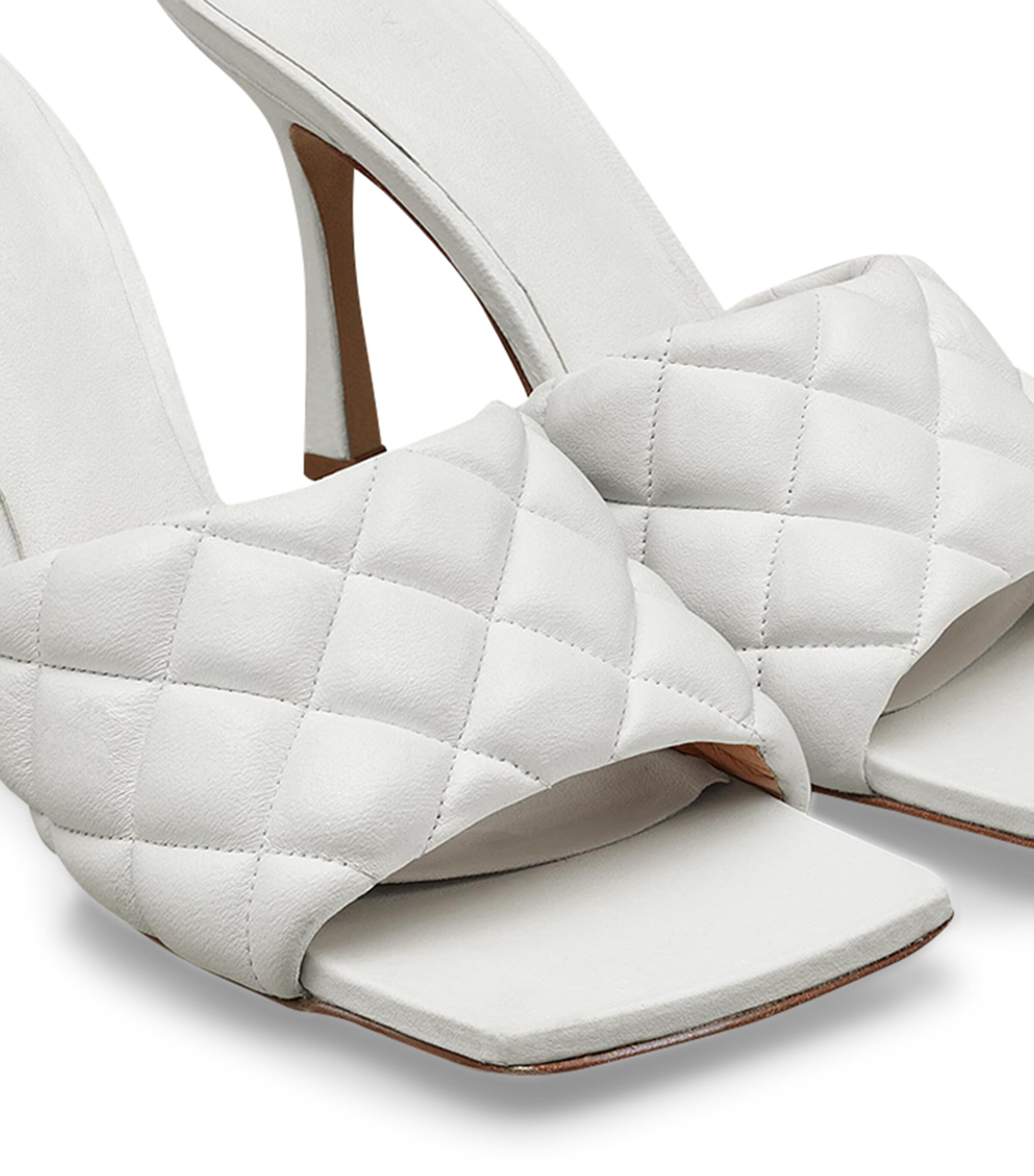 Leather Padded Mules 90 OPTIC WHITE Image 5