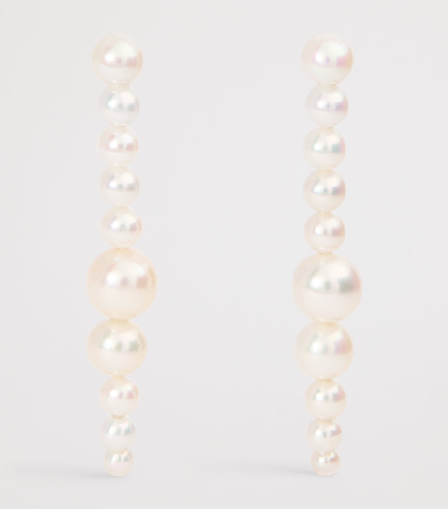 Yellow Gold and Pearl Sienna Moon Earrings YELLOW GOLD Image 3