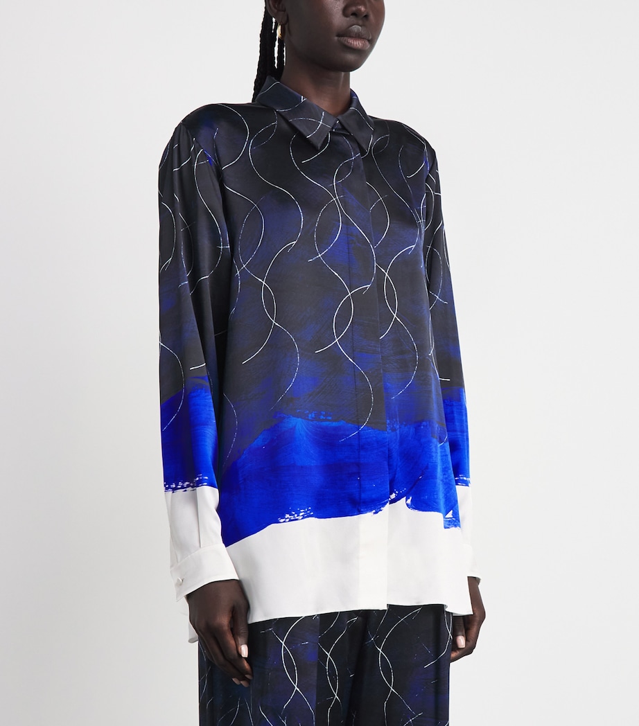 Roksanda Womens Silk Printed Leonara Blouse Saphire/ochre Image 4