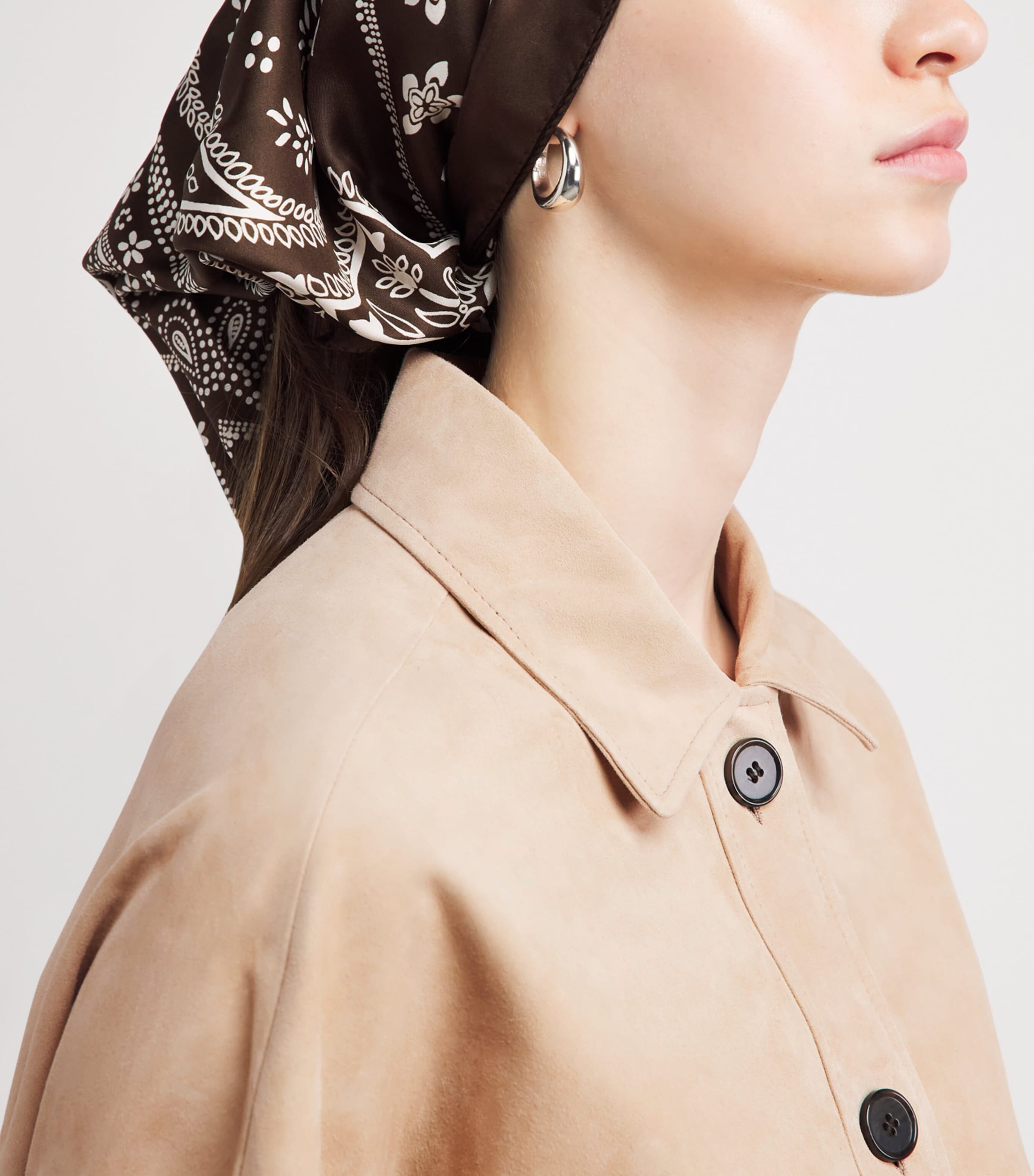 Arma Womens Suede Judy Bomber Jacket Beige Image 3