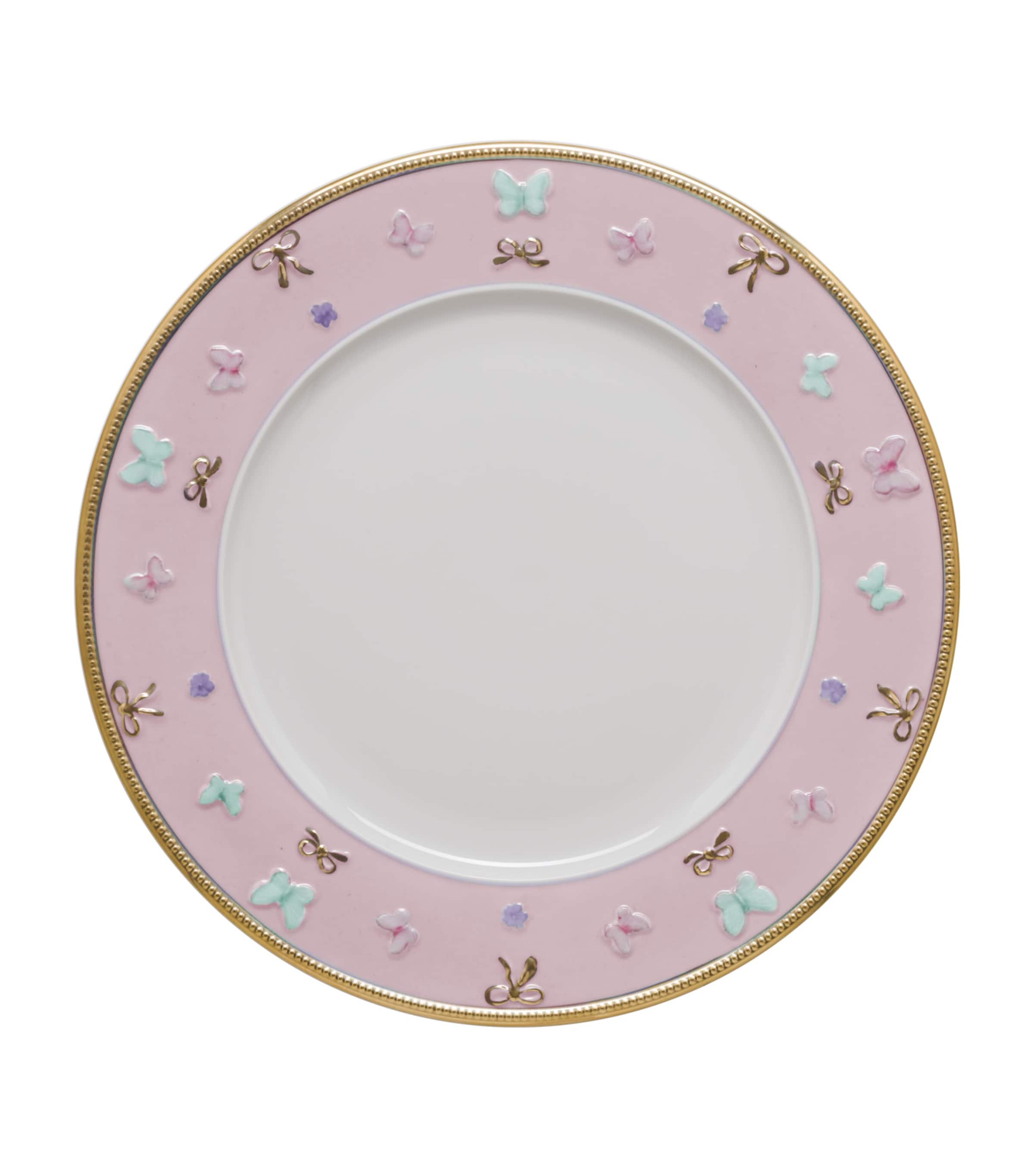 VILLARI Butterfly Dessert Plate Rose Aquamarine Gld Image 1