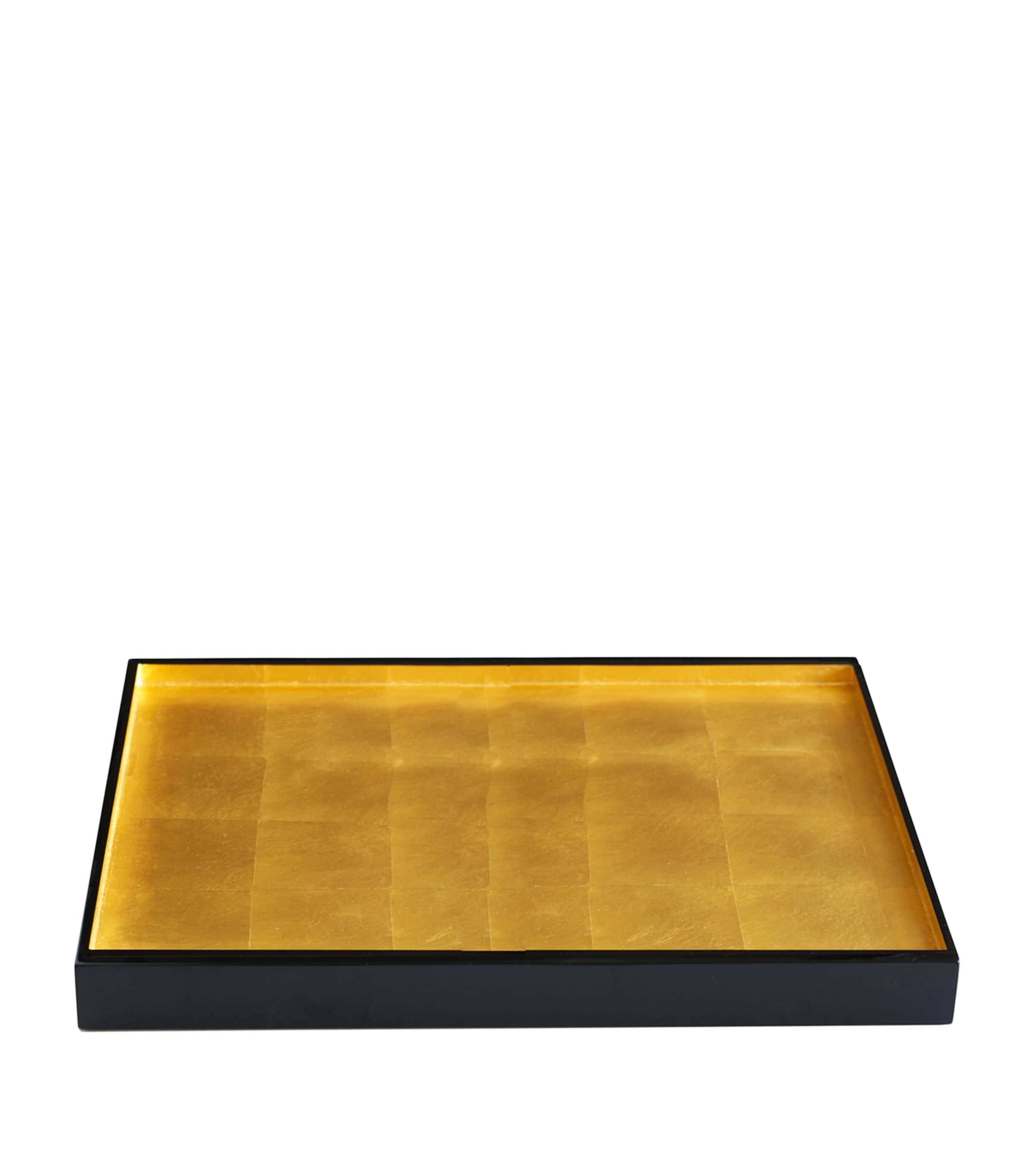 Posh Trading Company Large Gold Leaf London Tray In Gold