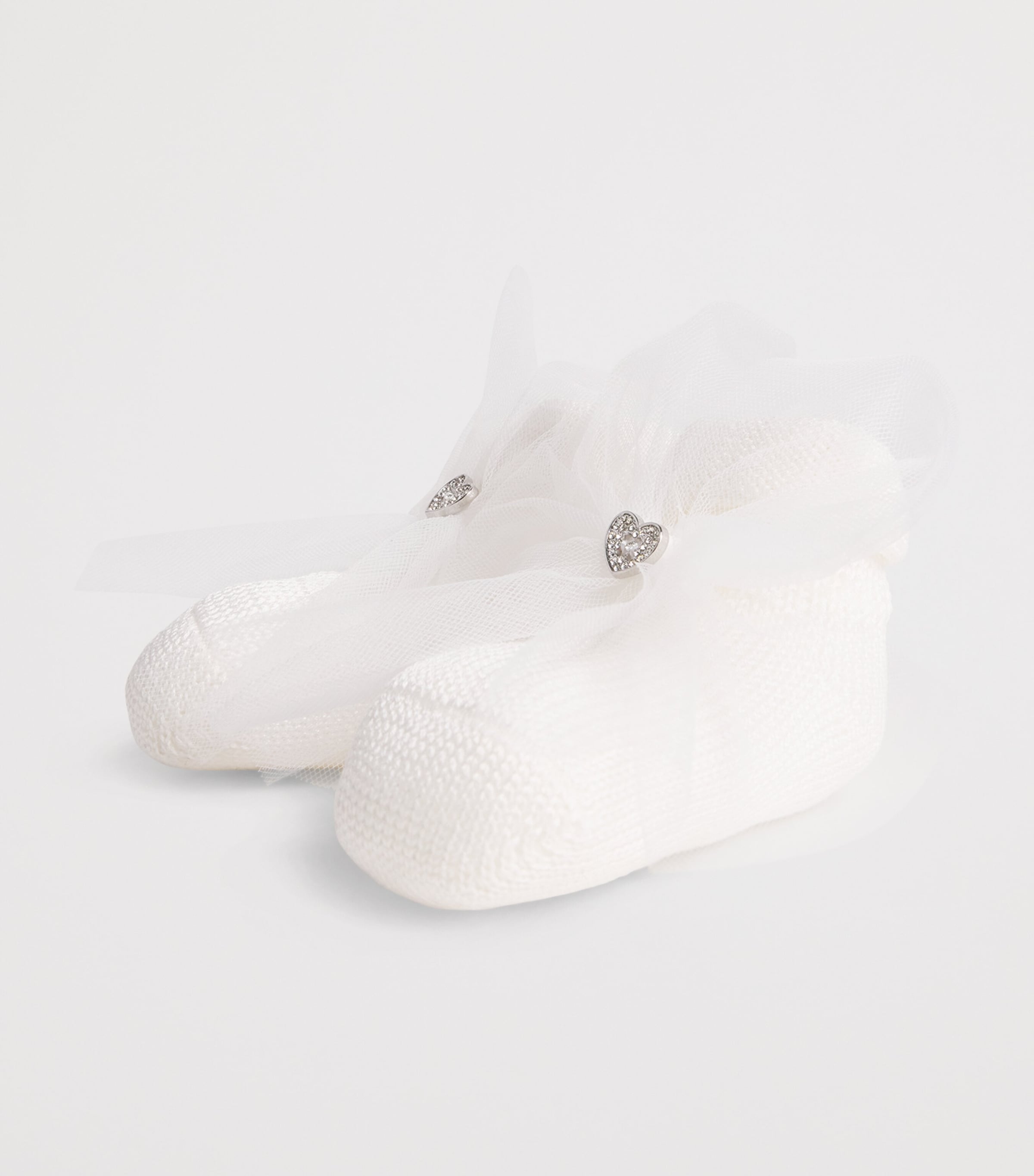 Monnalisa Bow-Detail Socks (0-9 Months) Cream Image 2