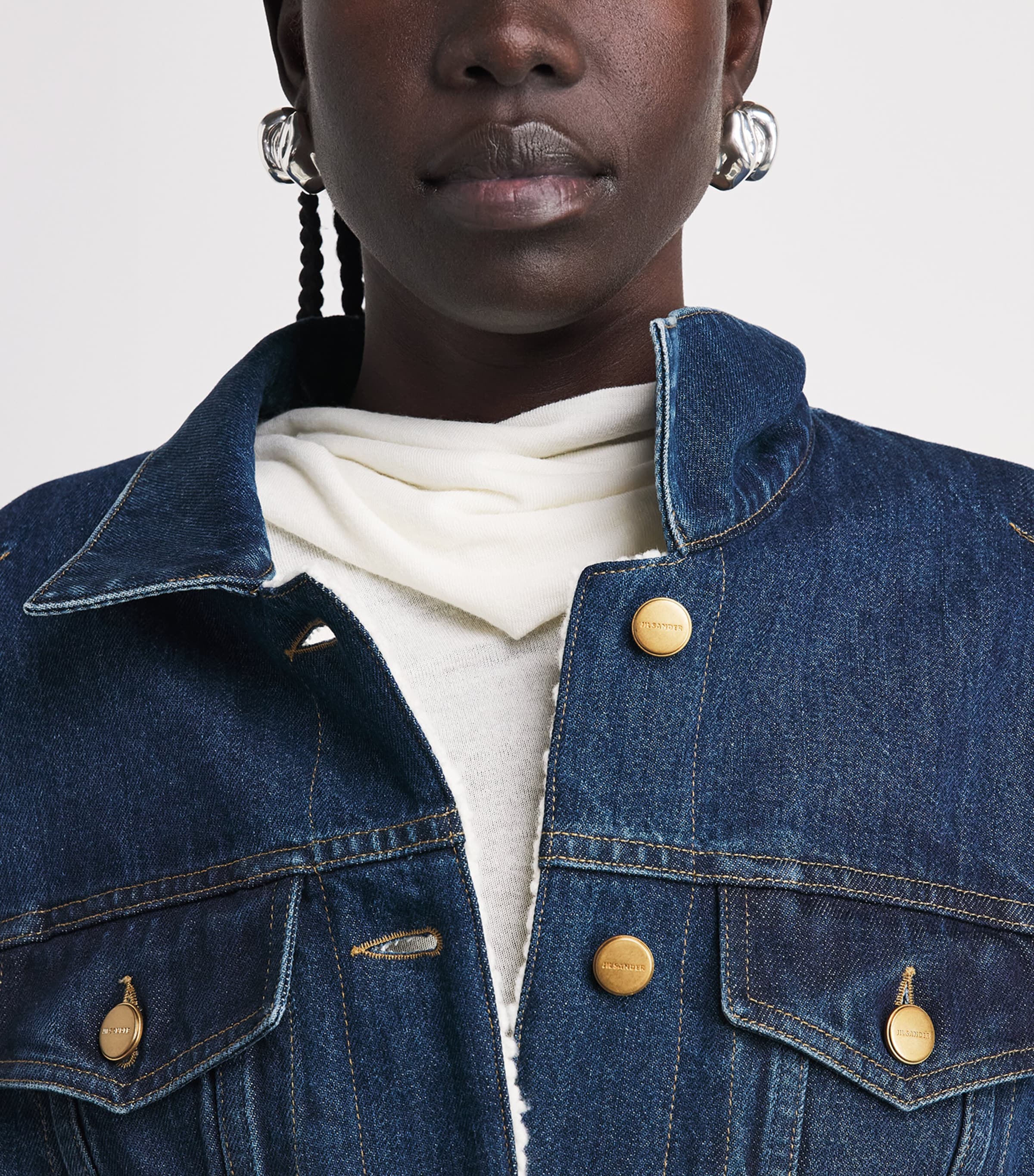 Jil Sander Womens Padded Denim Jacket Medium Denim Image 3