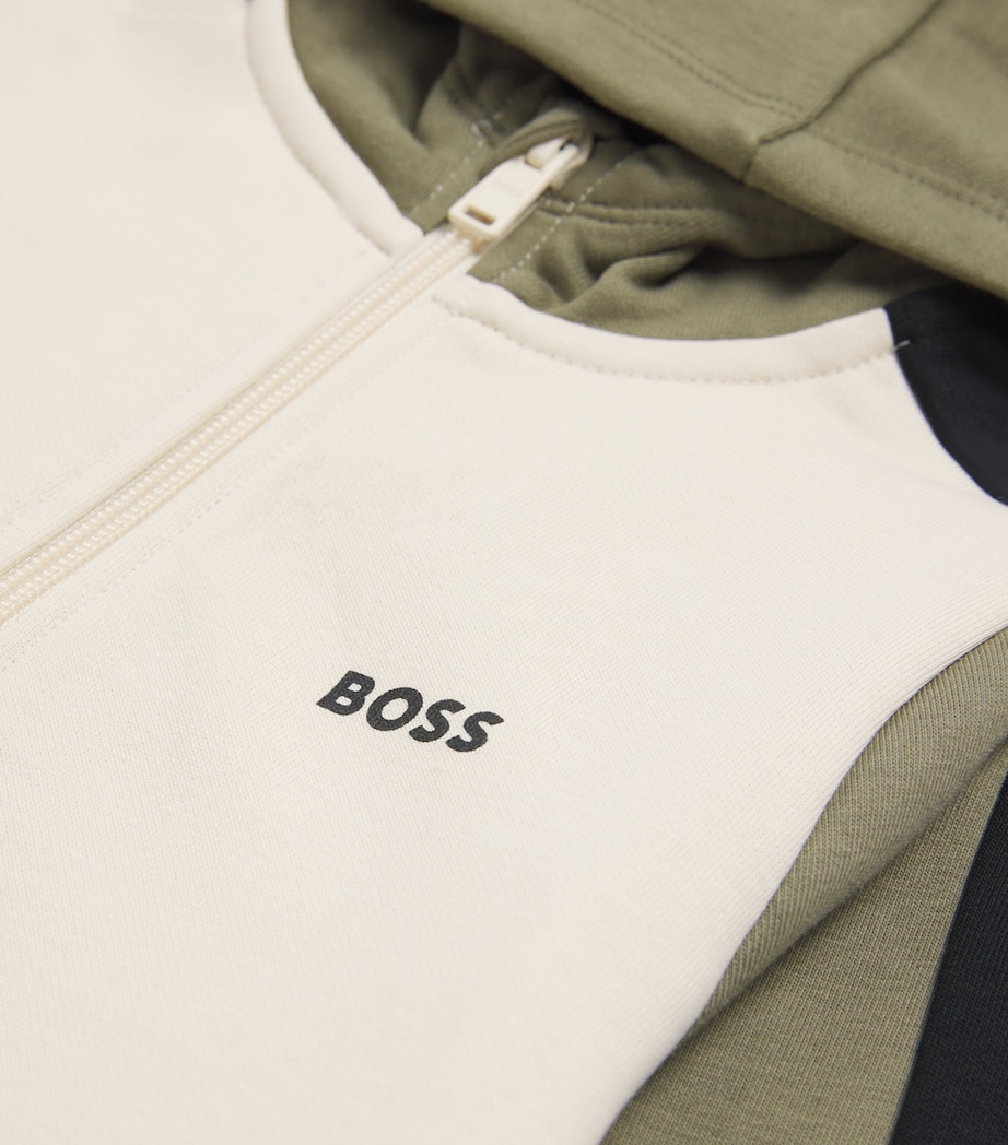 Colour-Block Logo Zip-Up Hoodie (4-16 Years) SAND Image 3