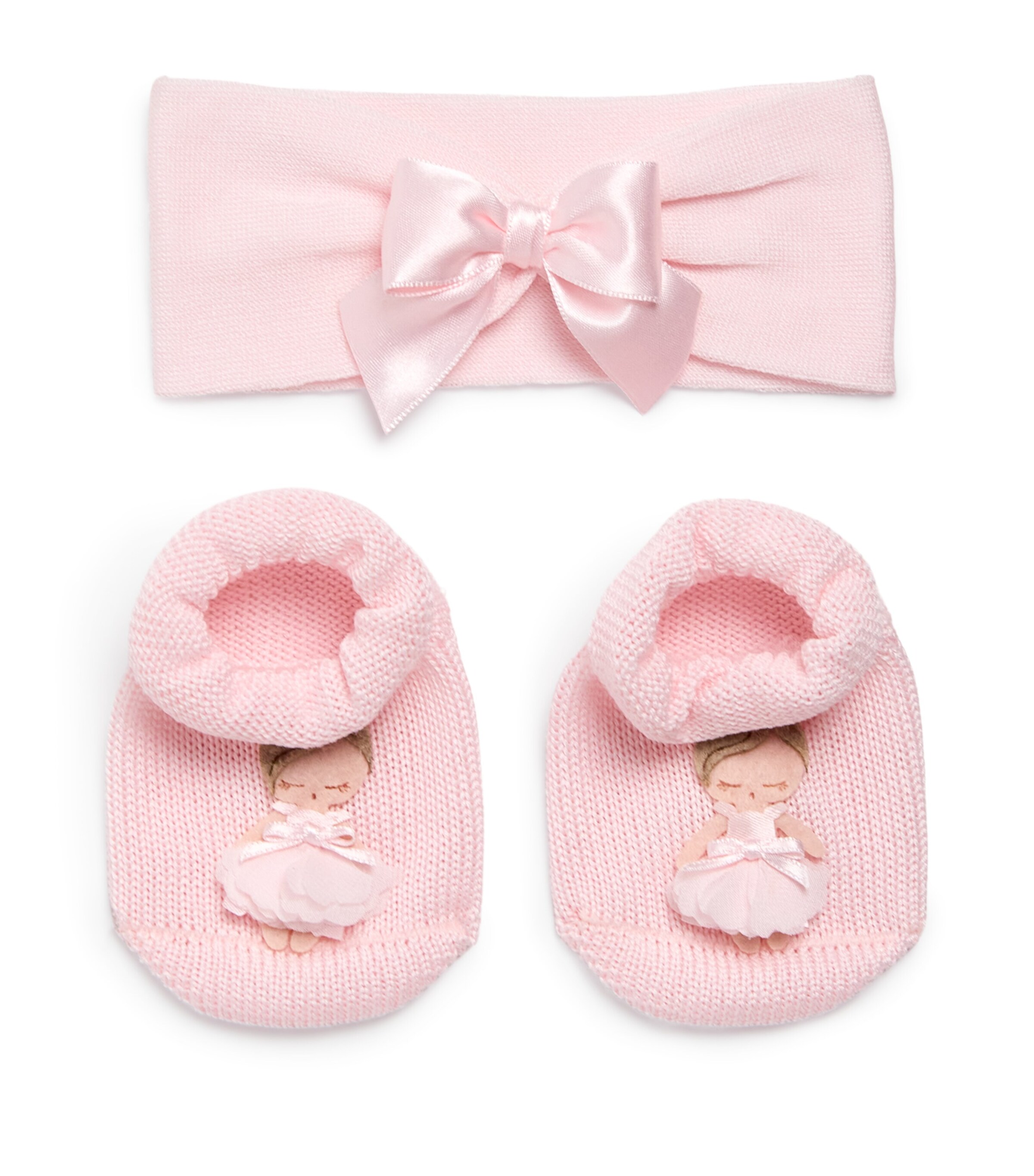 Story Loris Cotton Boots and Hairband Gift Set (3-9 Months) Ypv Baby Pink Image 1
