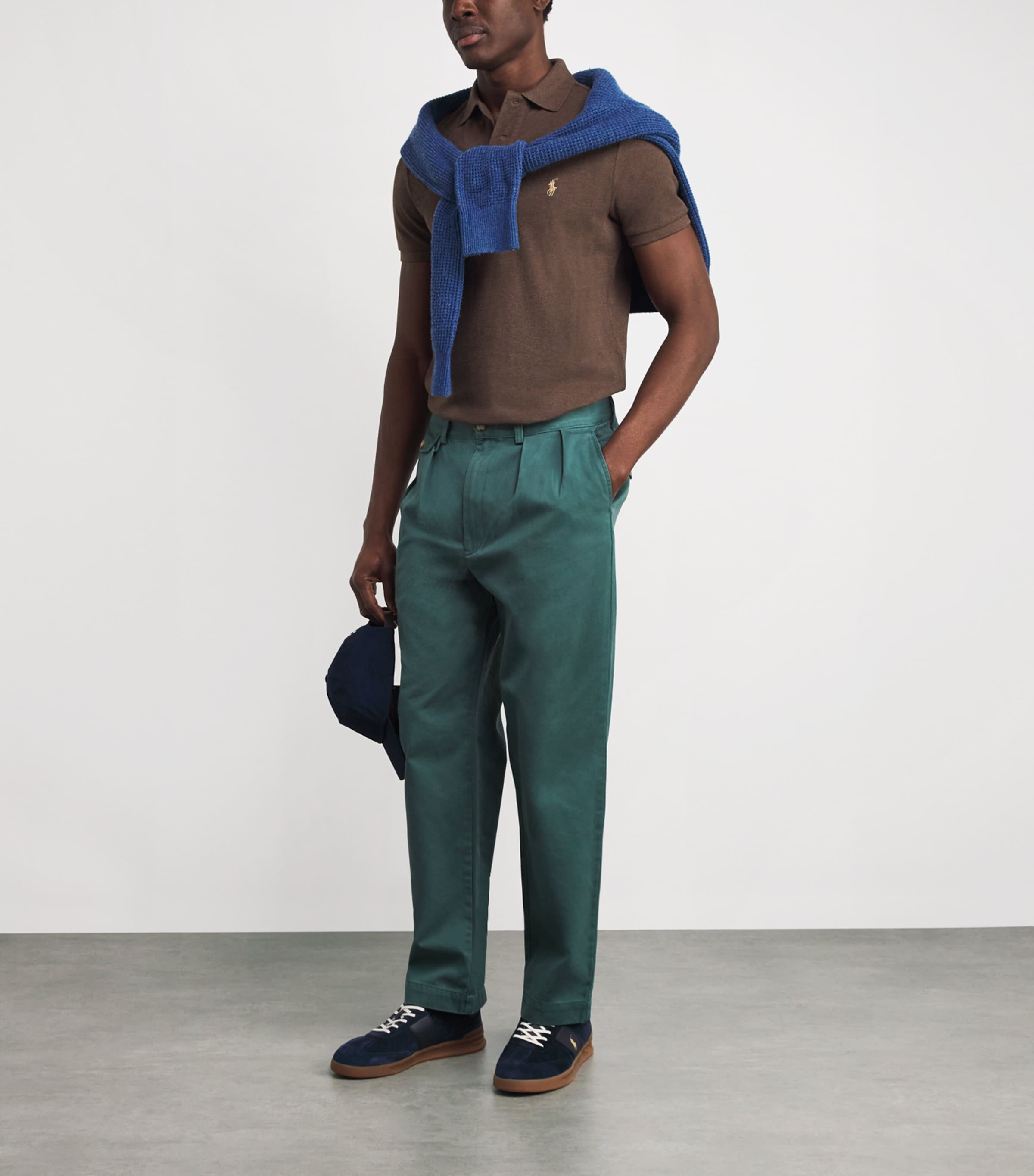 Cotton Mesh Custom-Fit Polo Shirt NUTMEG BROWN HEATHER Image 2