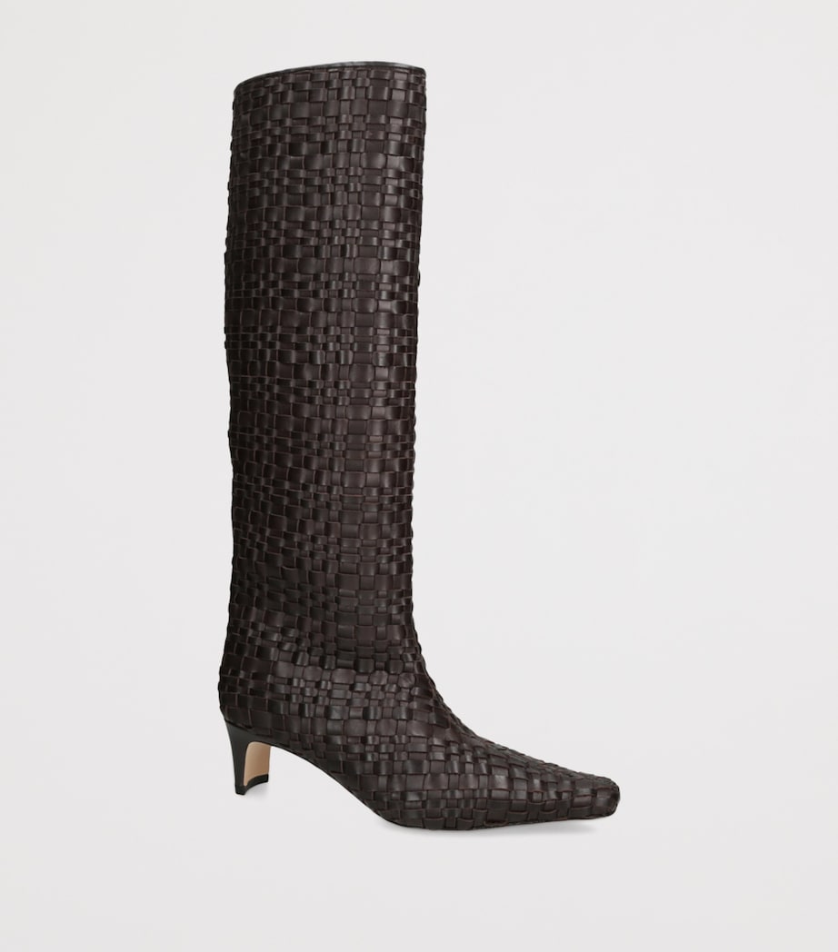 Leather Wally Knee-High Boots 90 DARK BROWN Image 3