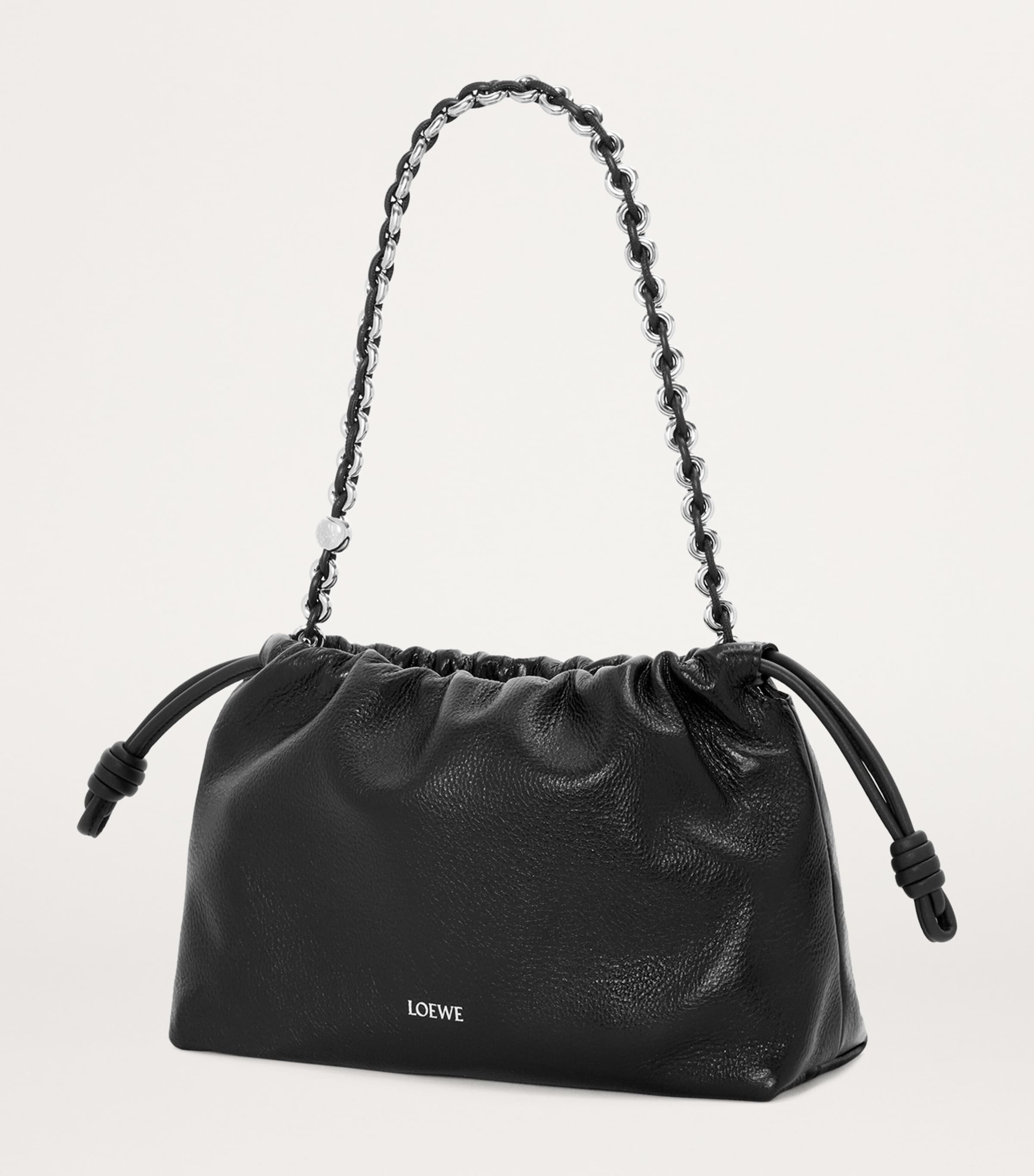 LOEWE Medium Leather Flamenco Purse Black Image 3