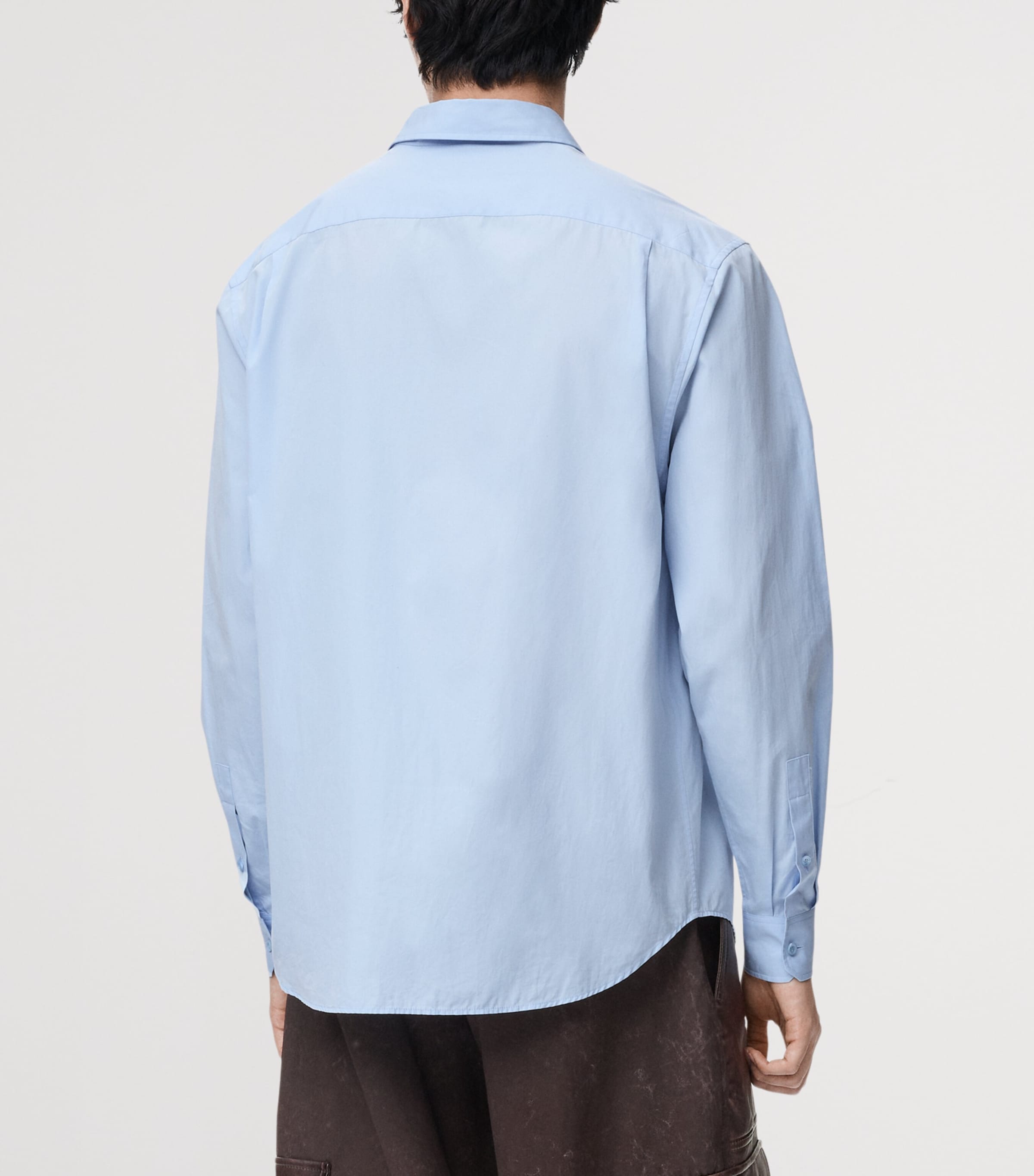 Cotton-Blend Poplin Shirt LIGHT BLUE Image 4