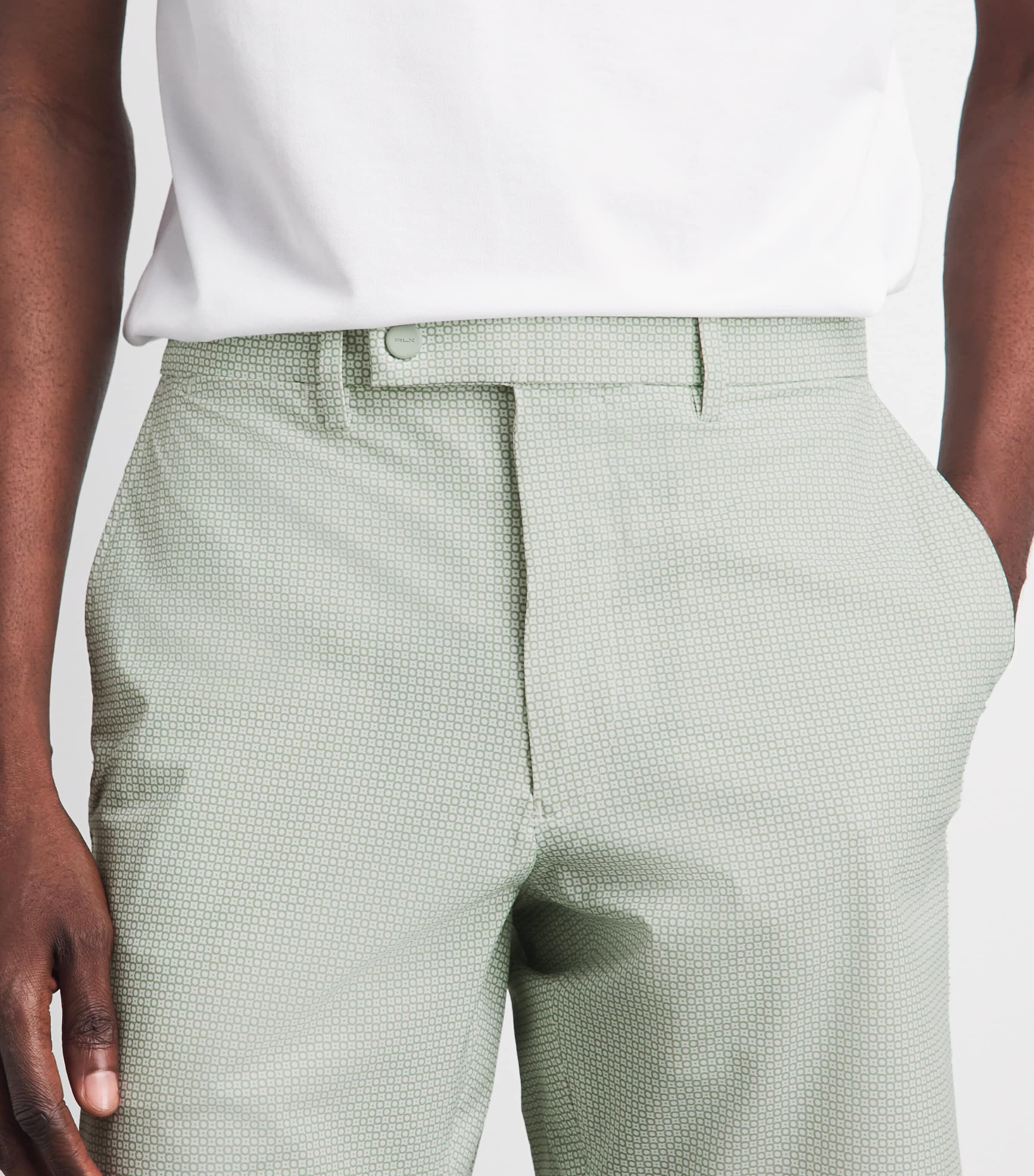 RLX Ralph Lauren Mens Printed Tailored Performance Shorts Scot Fairway L Green Image 3