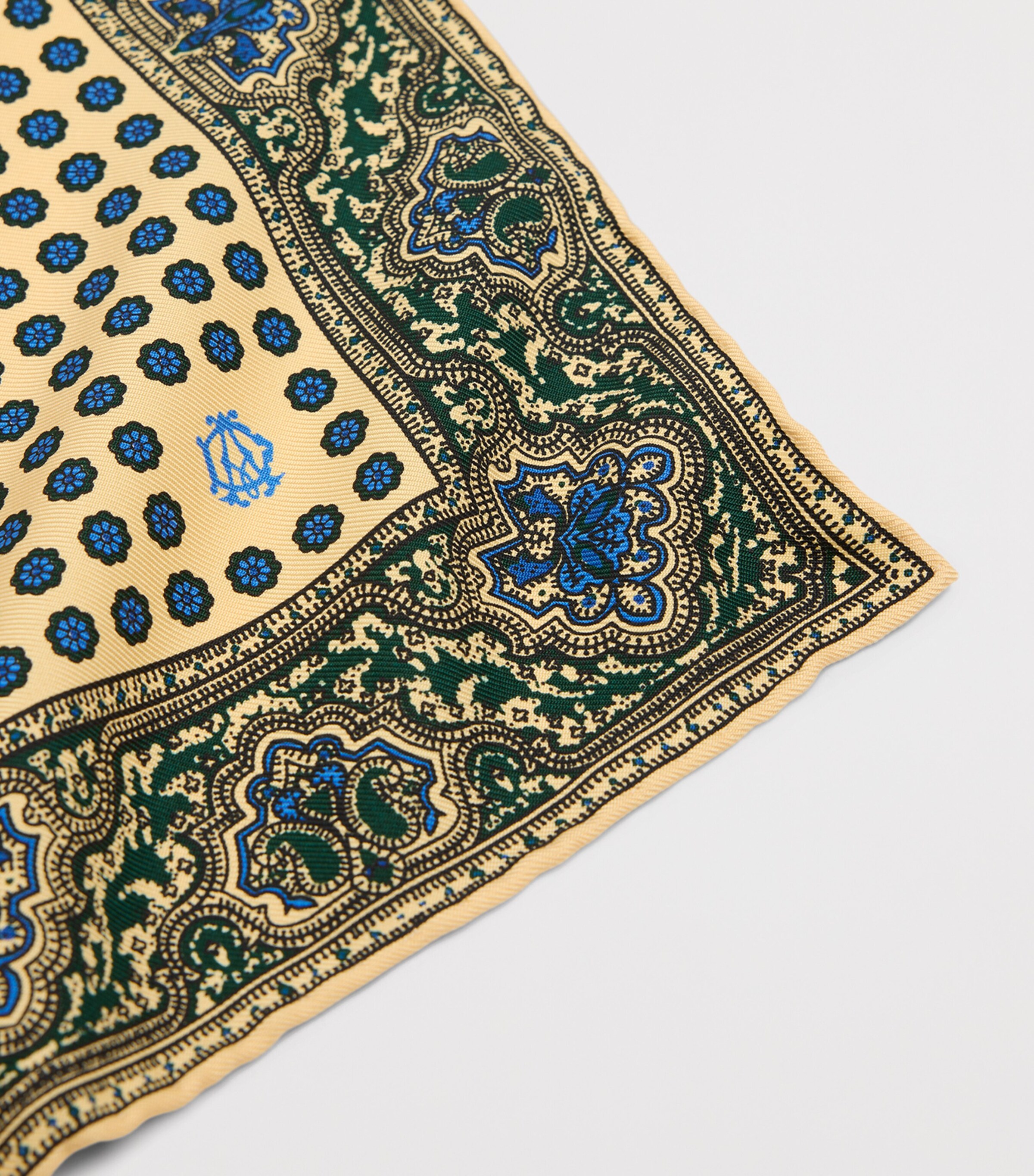 Dunhill Mulberry Silk Printed Pocket Square Buf Image 2
