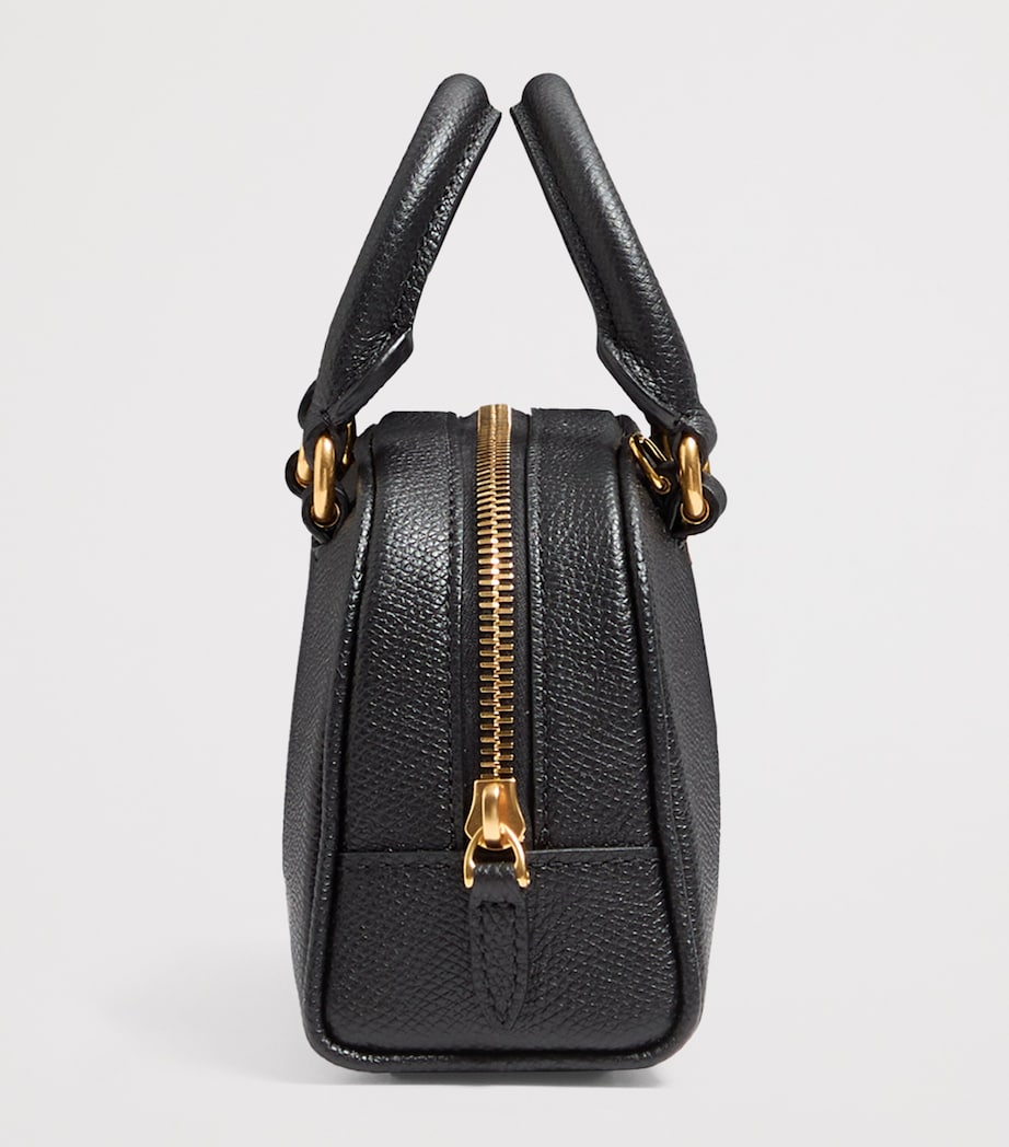 Mini Grained Leather VLogo Signature Top-Handle Bag 0NO Image 3