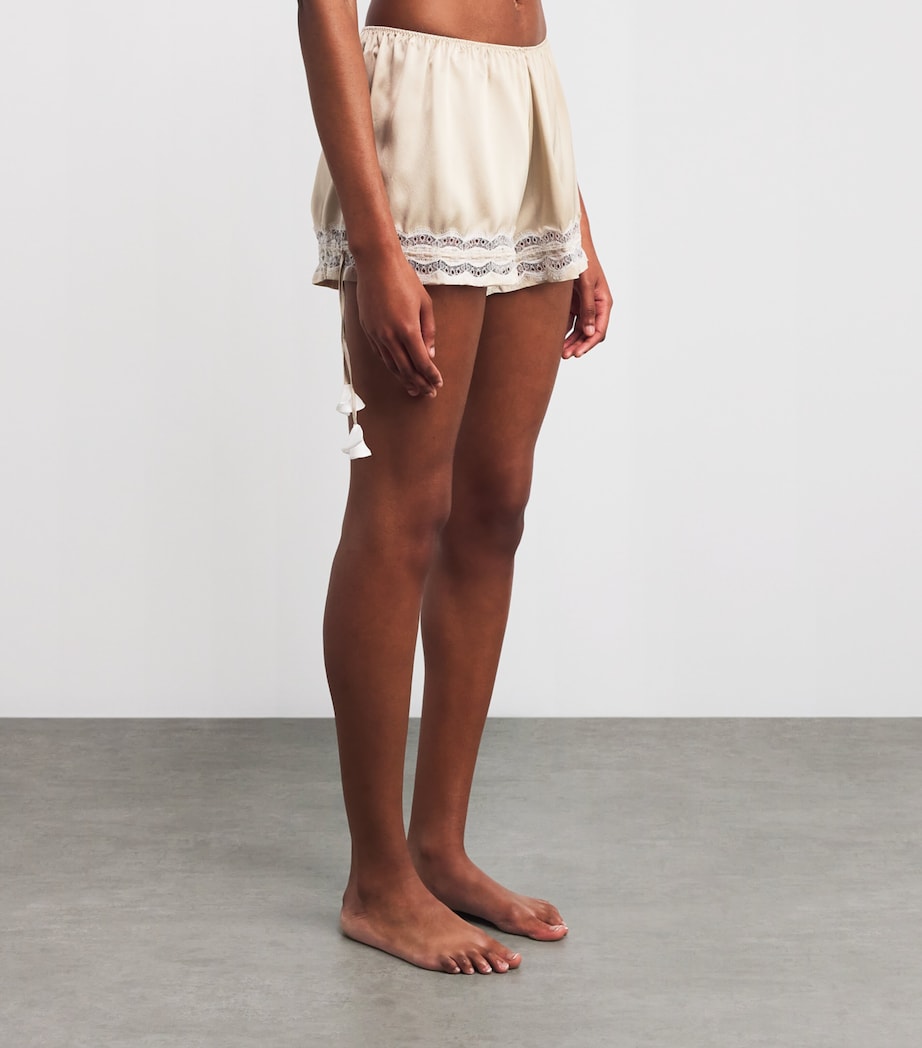 Silk Lace Patsy Pyjama Shorts OYSTER/WHITE Image 2