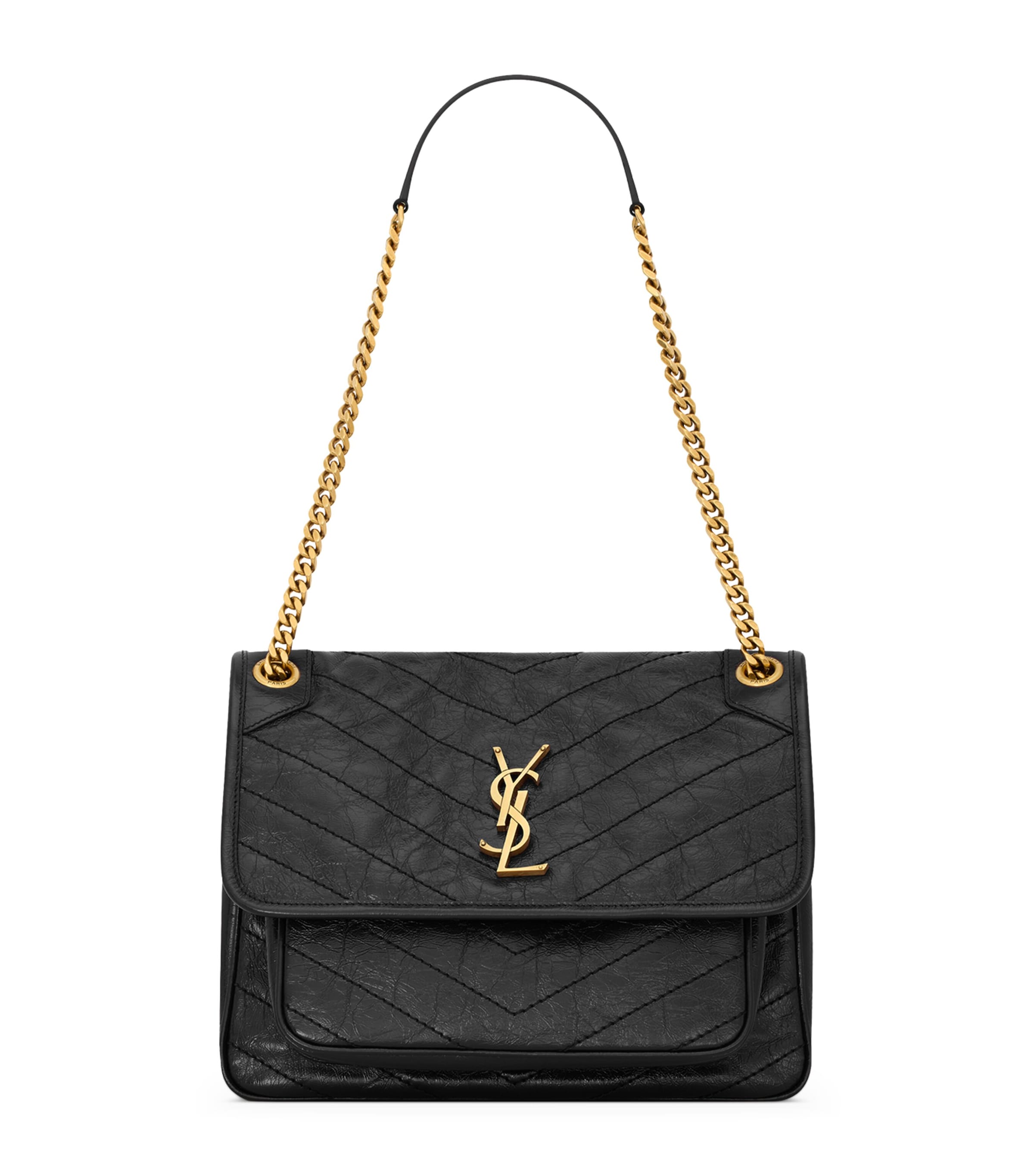 Saint Laurent Medium Leather Niki Shoulder Bag In Black