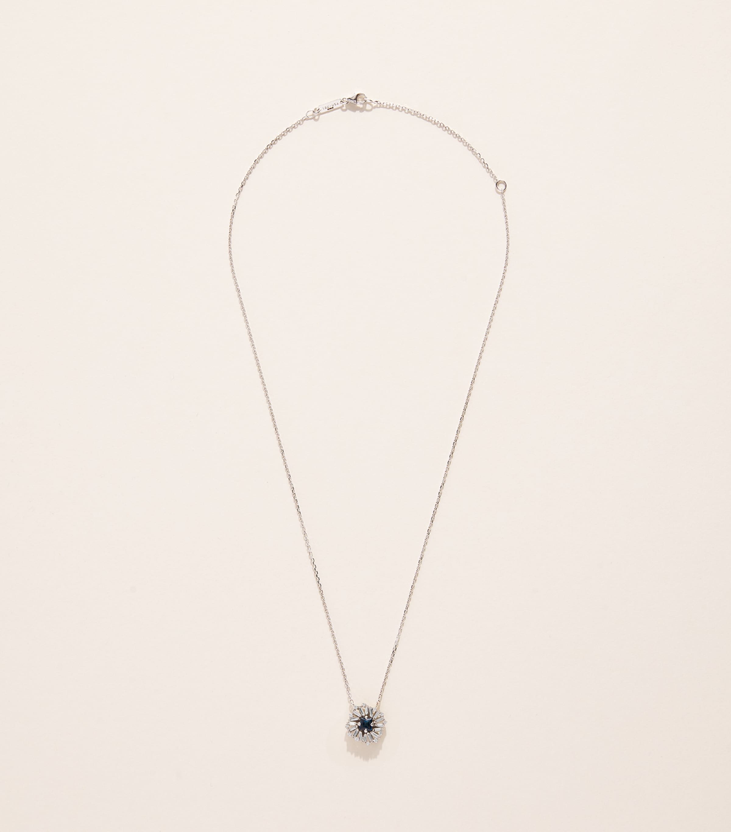 Suzanne Kalan White Gold Diamond and Sapphire Princess Flower Necklace Wg/db Image 3