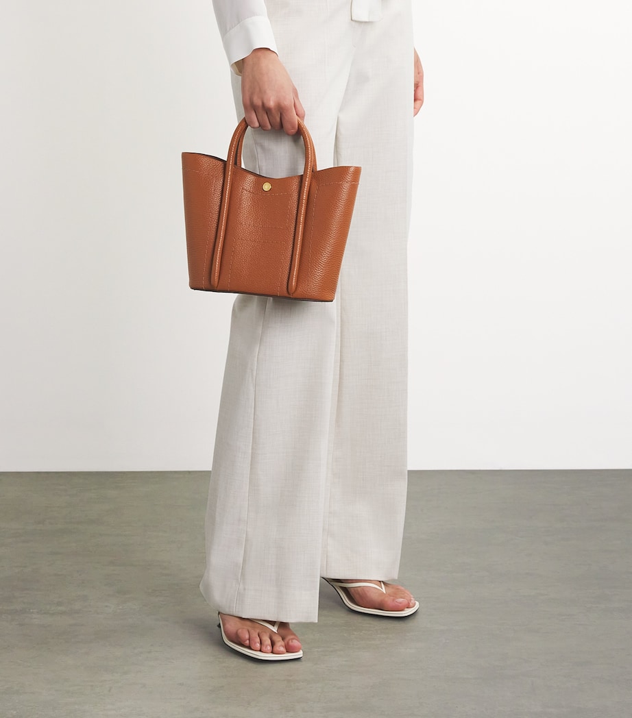 Grab Leather Rope Tote Bag TAN Image 2