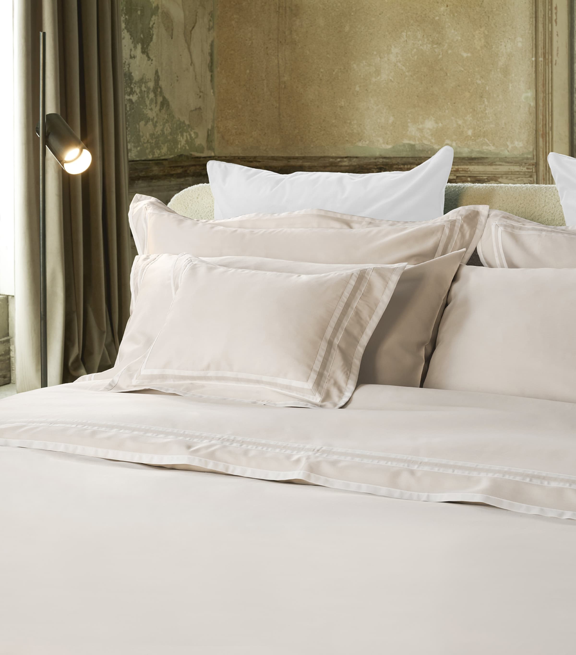Sonata King Duvet Cover Set SAND/WHITE Image 3