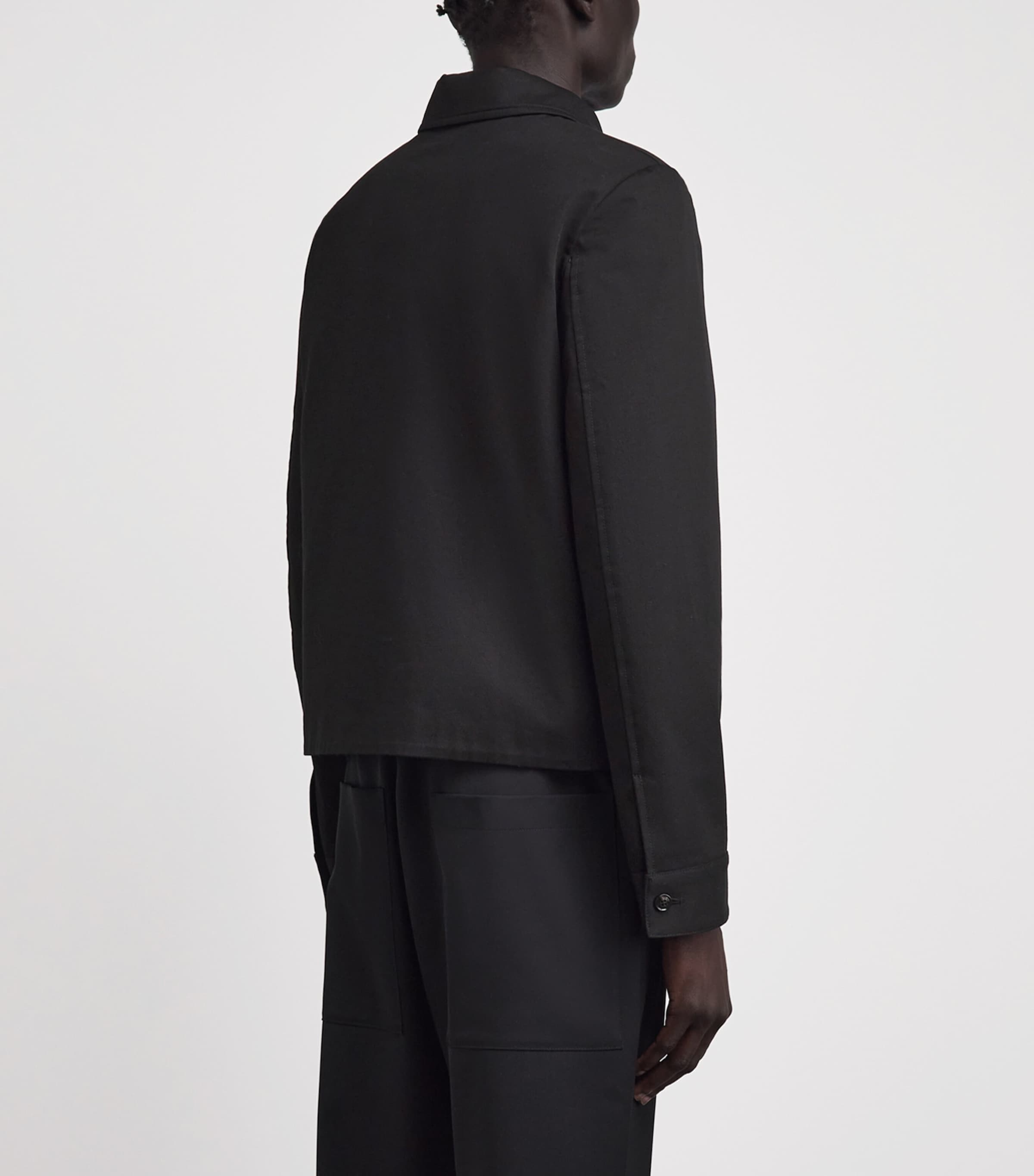 AMIRI Mens Cotton Script Shacket Black Image 5