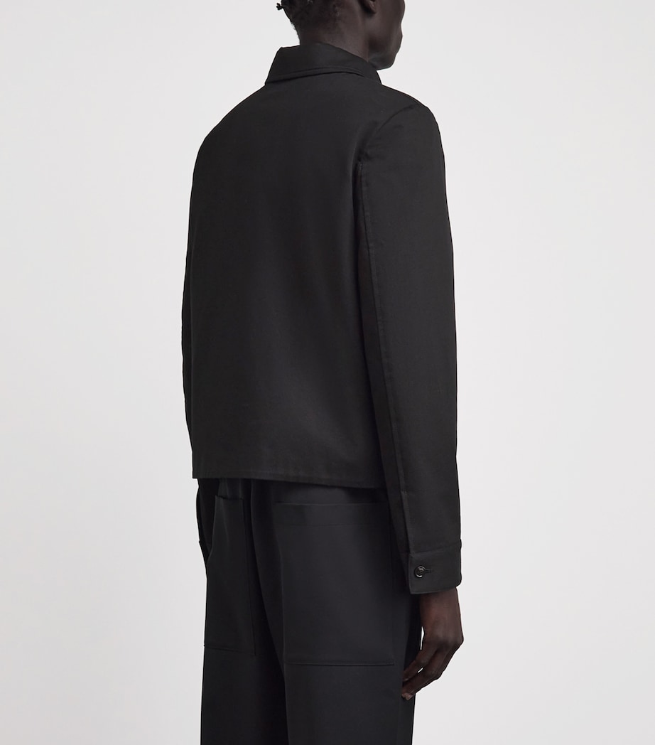 AMIRI Mens Cotton Script Shacket Black Image 5