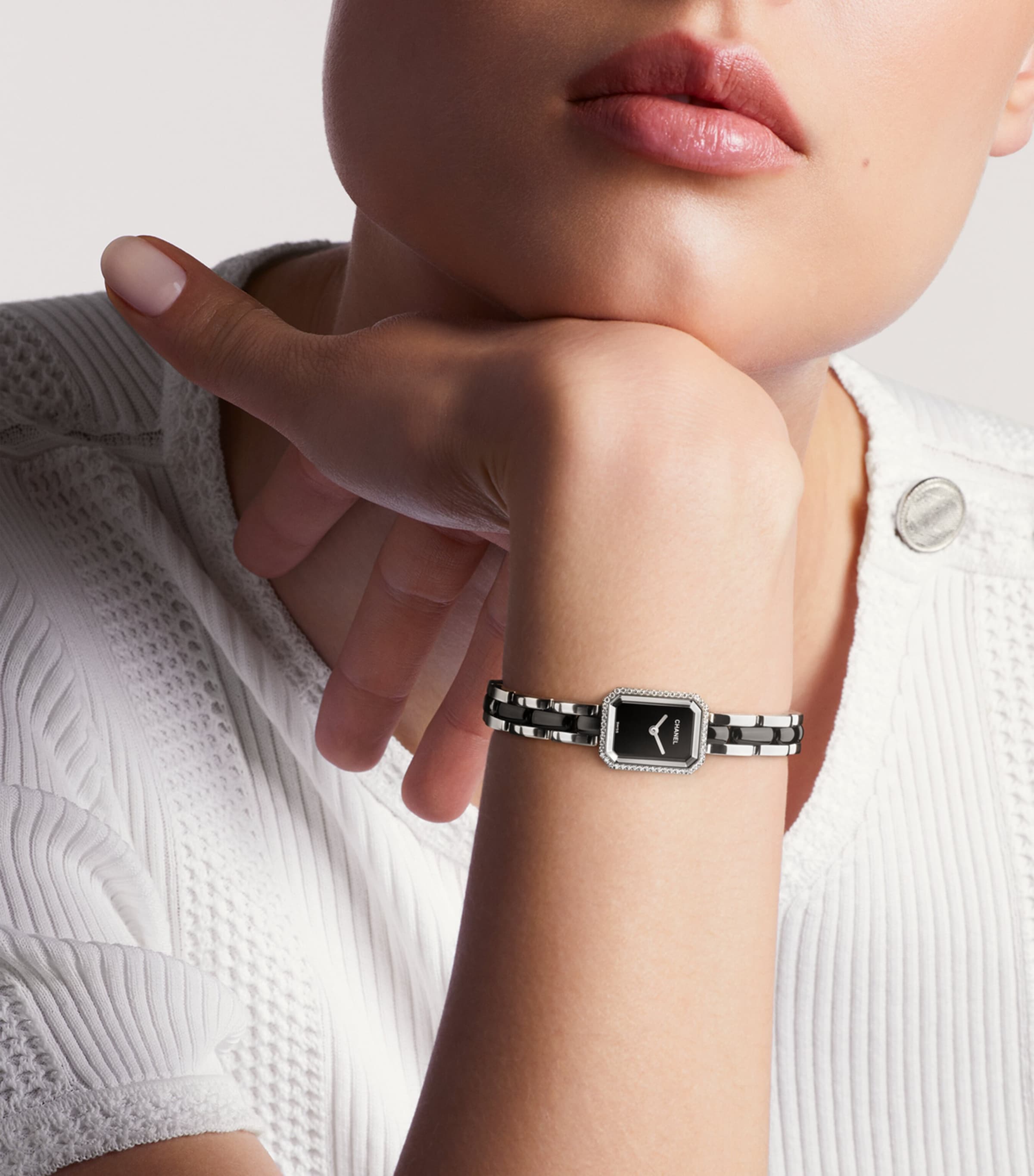 Stainless Steel and Diamond Première Ceramic Watch 15.2mm BLACK Image 3