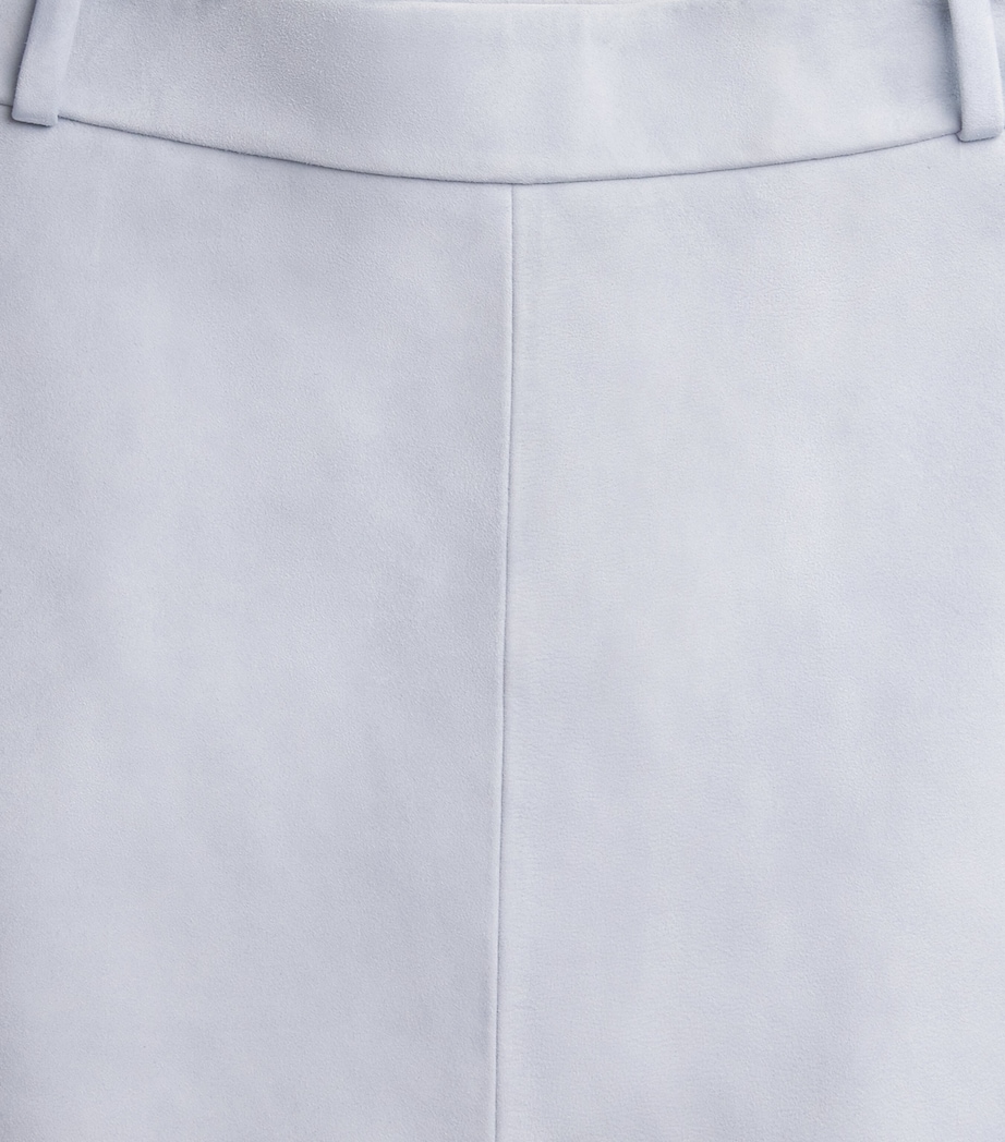 FRAME Womens Suede Mini Skirt Skyb Sky Blue Image 6