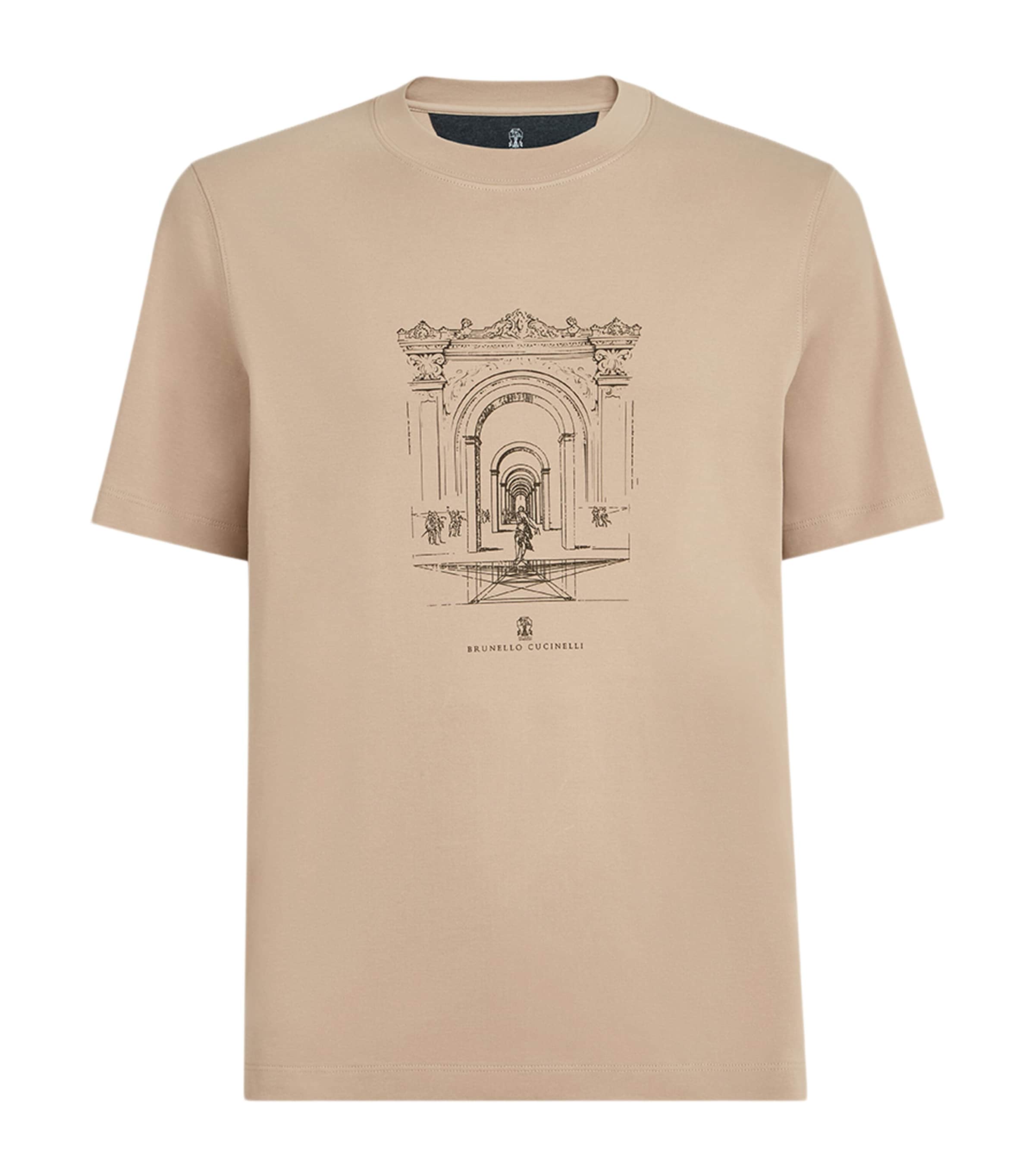 Brunello Cucinelli Mens Cotton Printed T-Shirt Image 1